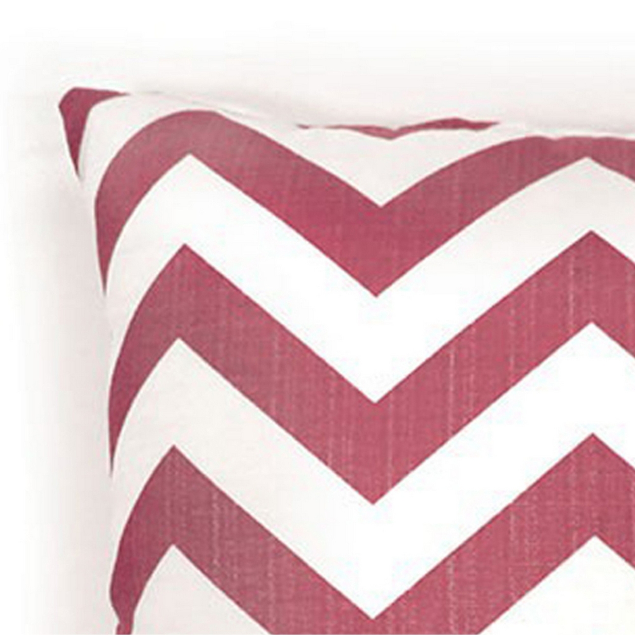 15 Inch Throw Pillow, Classic Chevron Pattern, White, Red