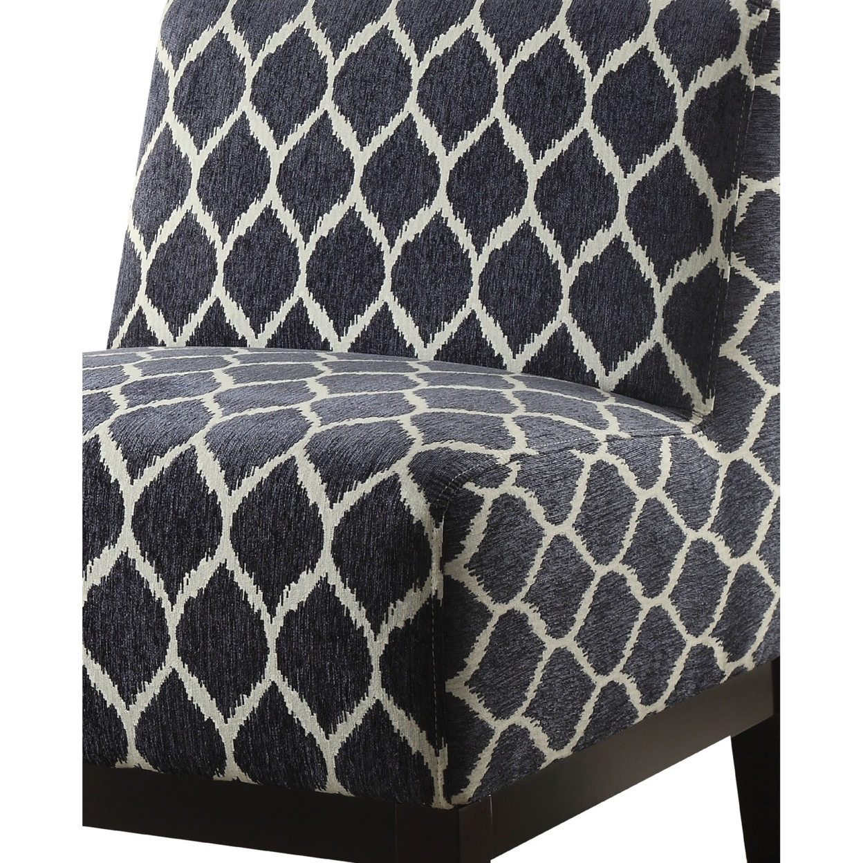 28 Inch Wide Fabric Upholstered Accent Chair, Dark Blue- Saltoro Sherpi