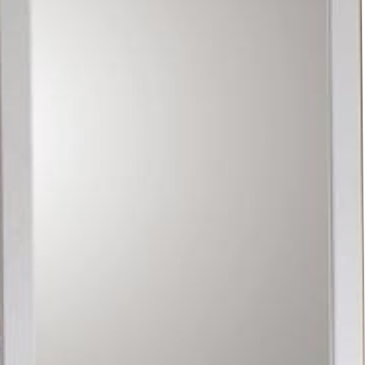 34 Inch Wall Mirror, Classic MDF Rectangular Frame, Solid White