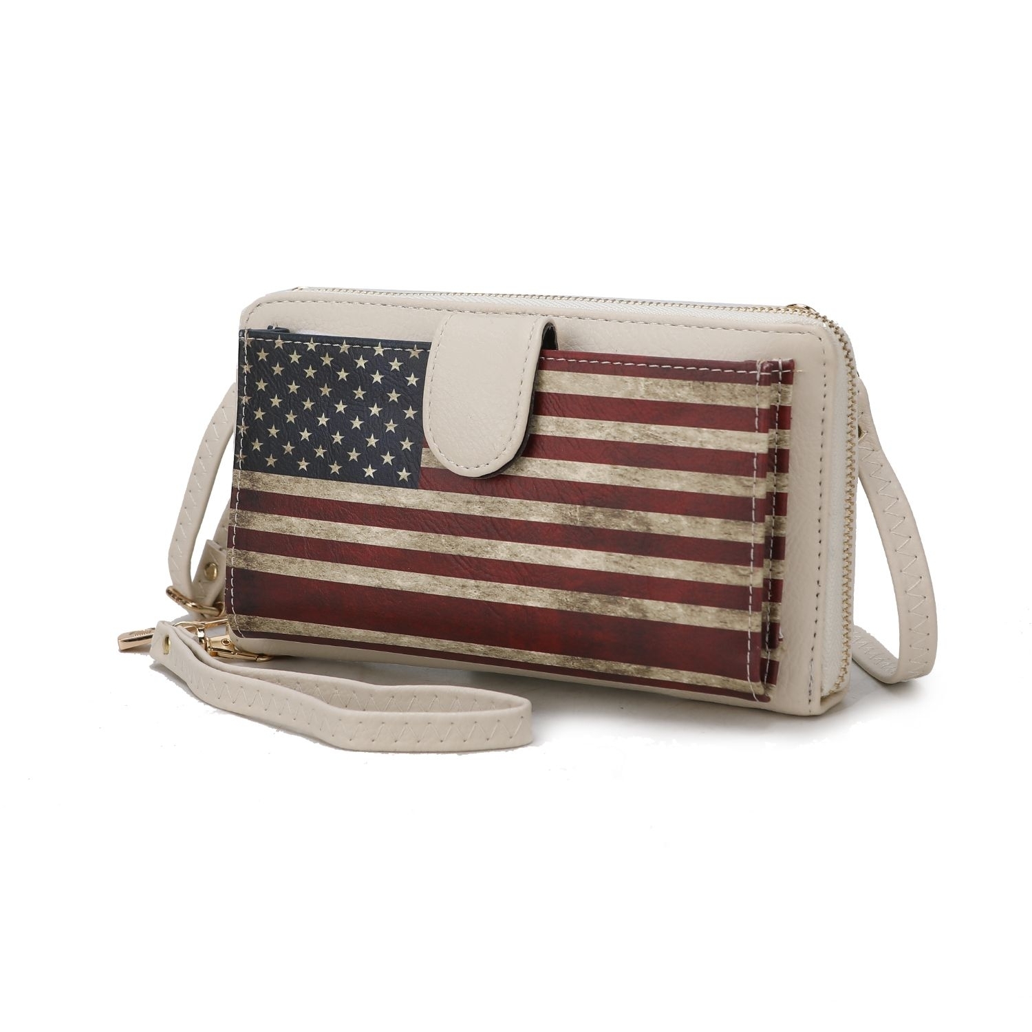 MKF Collection Kiara Smartphone And Wallet Convertible FLAG Crossbody Bag By Mia K - Taupe