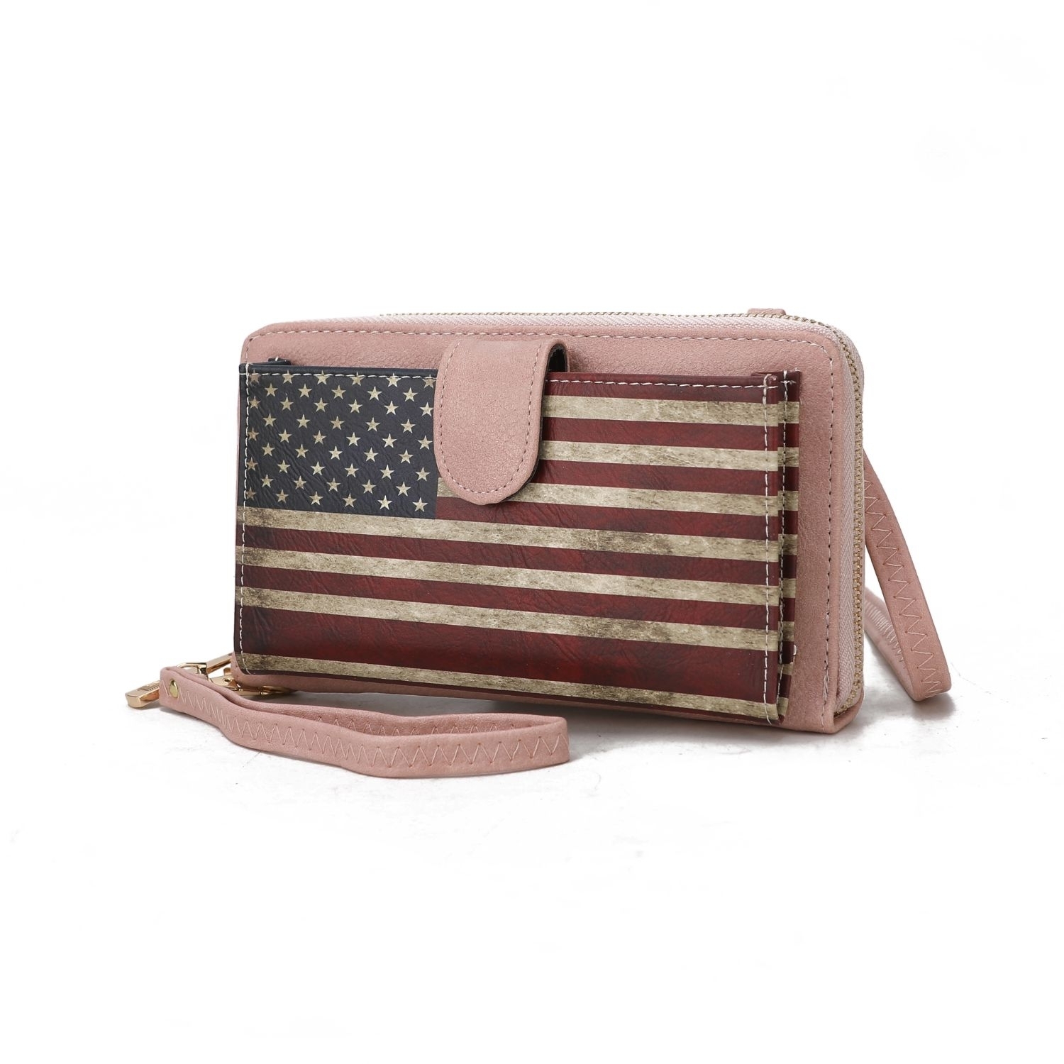 MKF Collection Kiara Smartphone And Wallet Convertible FLAG Crossbody Bag By Mia K - Rose Pink