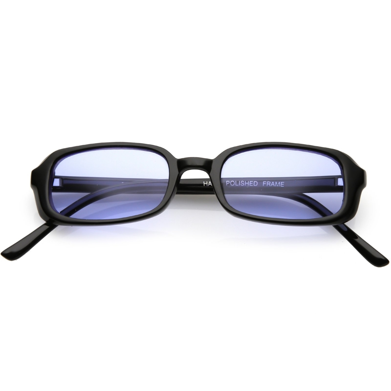 True Vintage Small Frame Rectangle Sunglasses Color Tinted Lens 46mm - Black / Pink