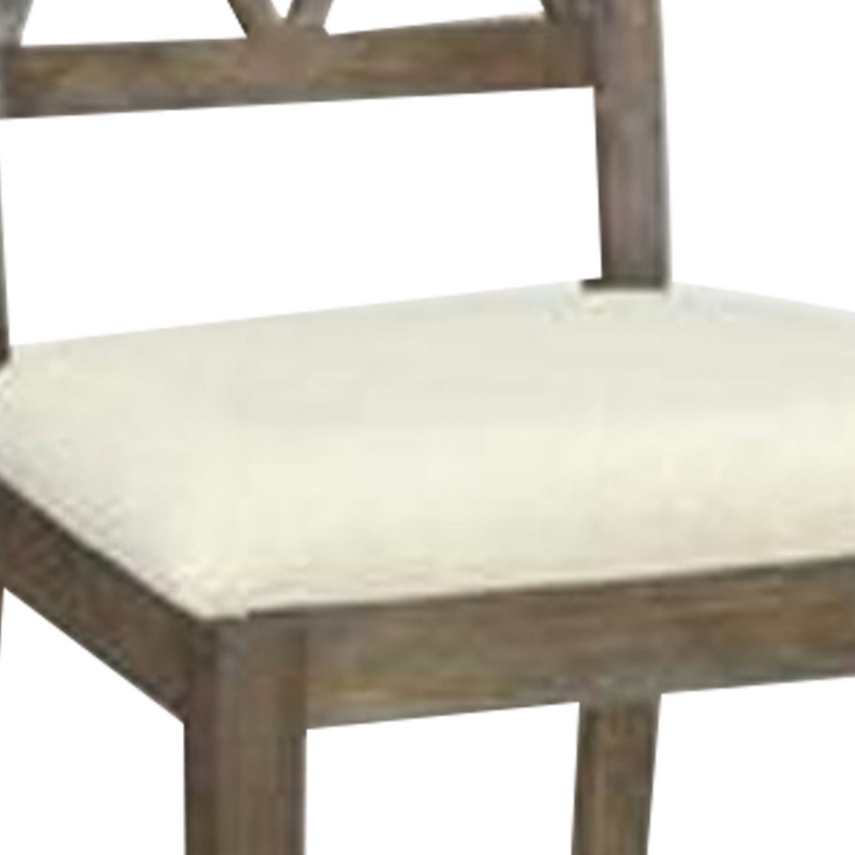 Wood Dining Chair, Double X Backrest, Set Of 2, Beige, Brown- Saltoro Sherpi