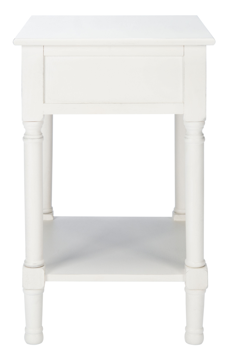SAFAVIEH Tate 1-Drawer Accent Table Distressed / White