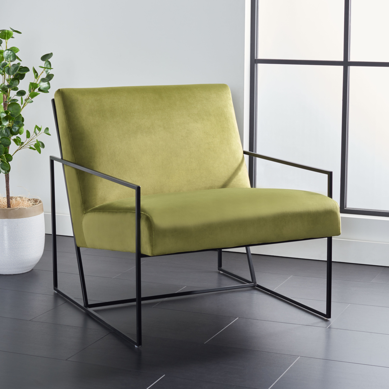 SAFAVIEH Atheris Arm Chair Green / Black
