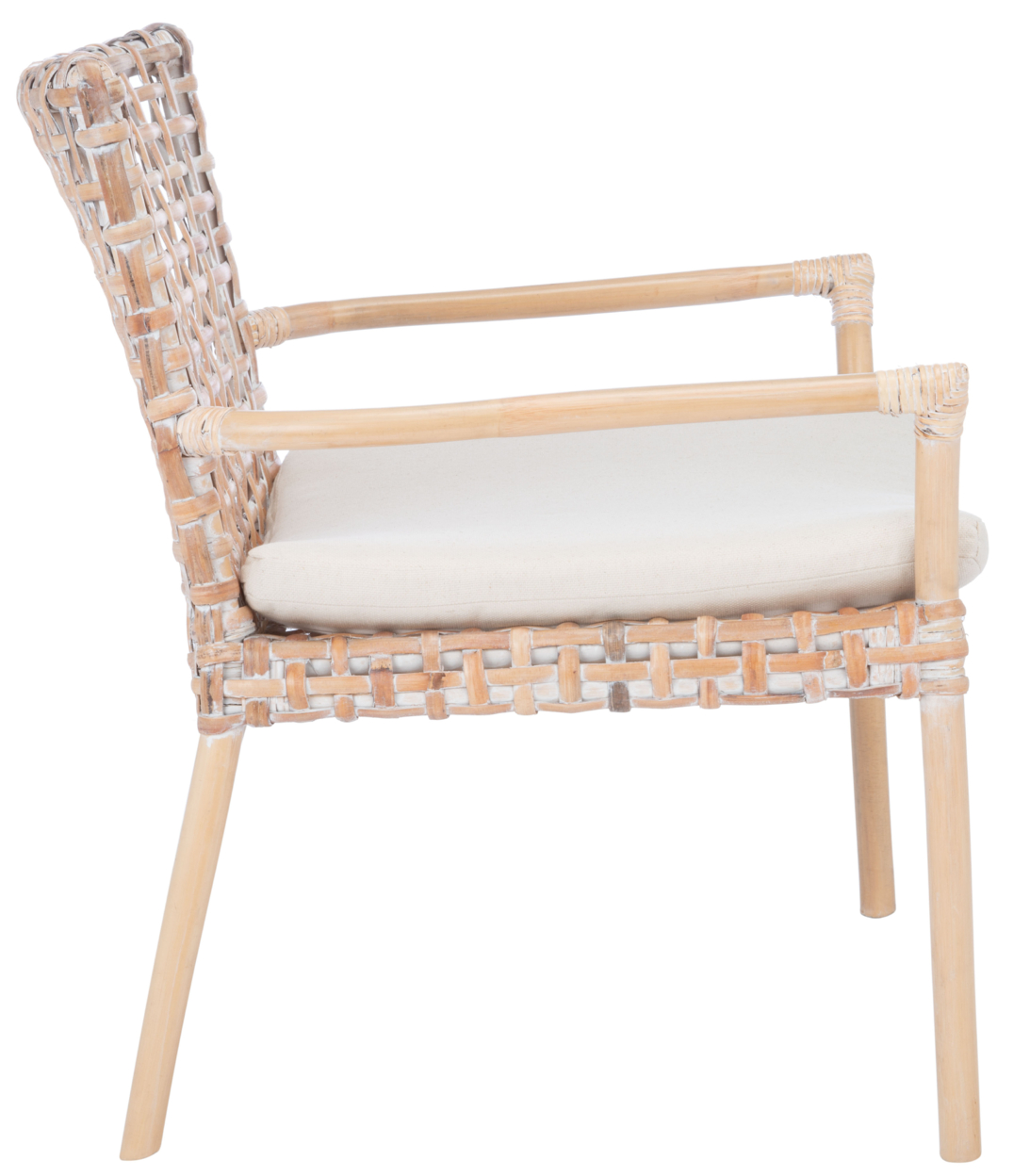 SAFAVIEH Collette Rattan Accent Chair With Cushion Natural / White