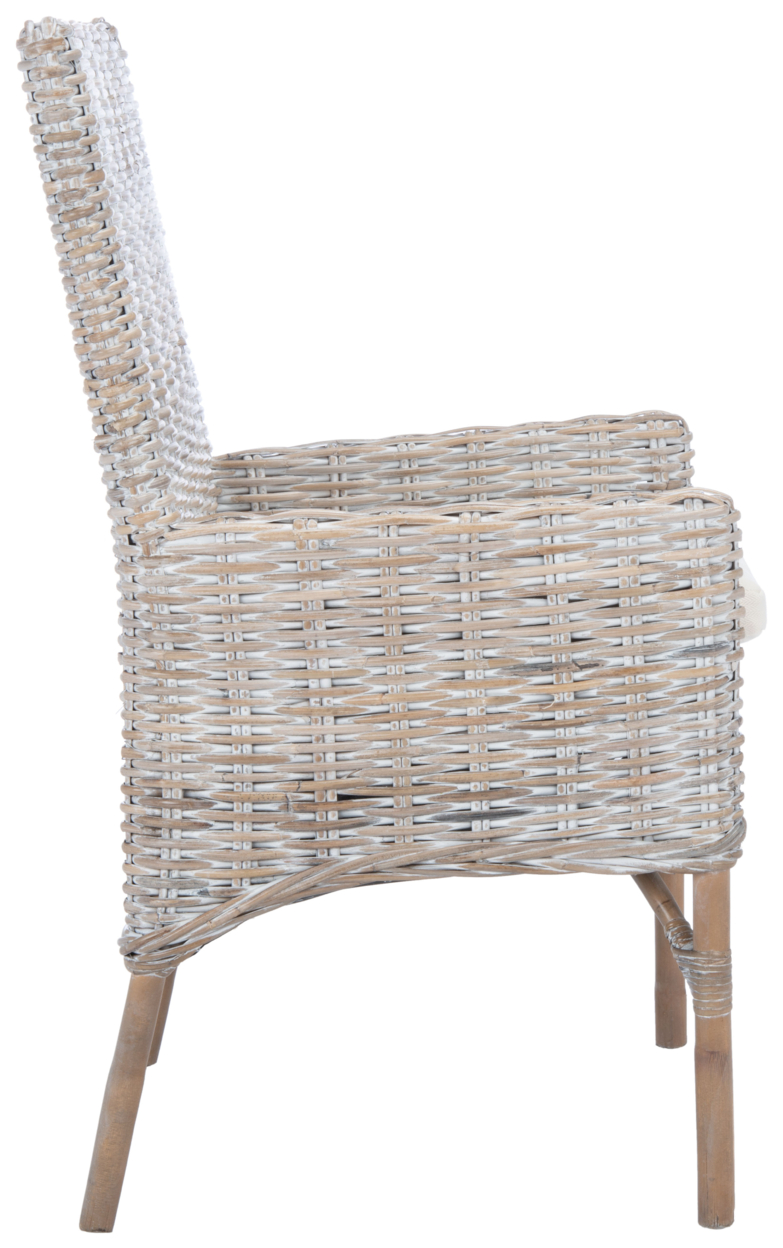 SAFAVIEH Nancy Rattan Accent Chair With Cushion White / White
