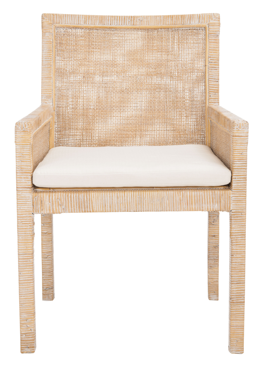 SAFAVIEH Sarai Accent Chair With Cushion Grey White Wash / White