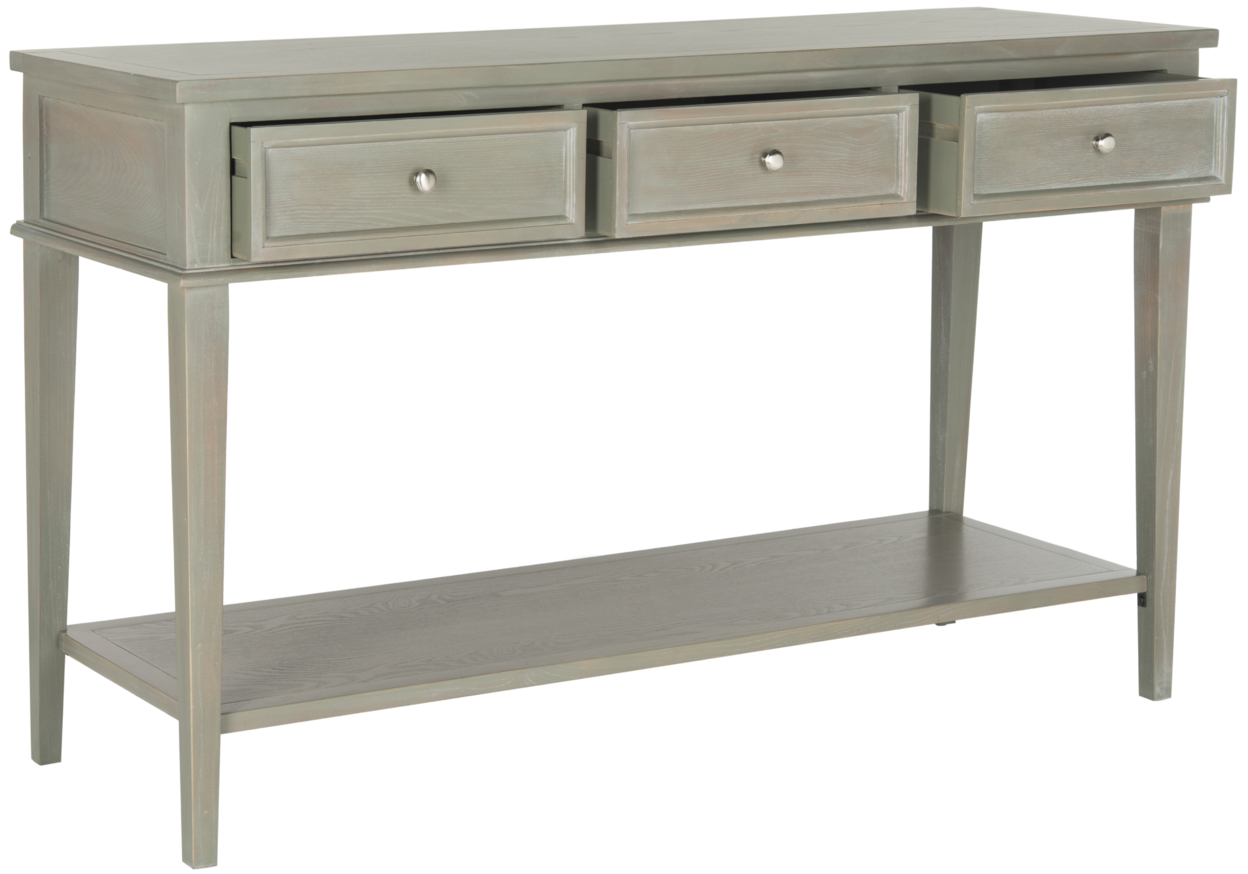 SAFAVIEH Manelin Console Table With Storage Drawers Ash Grey