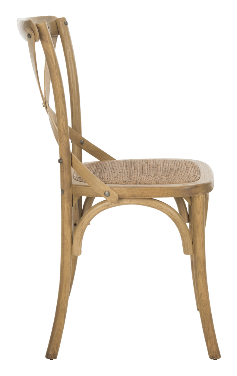 SAFAVIEH Franklin 18''H X Back Farmhouse Chair Set Of 2 Oak