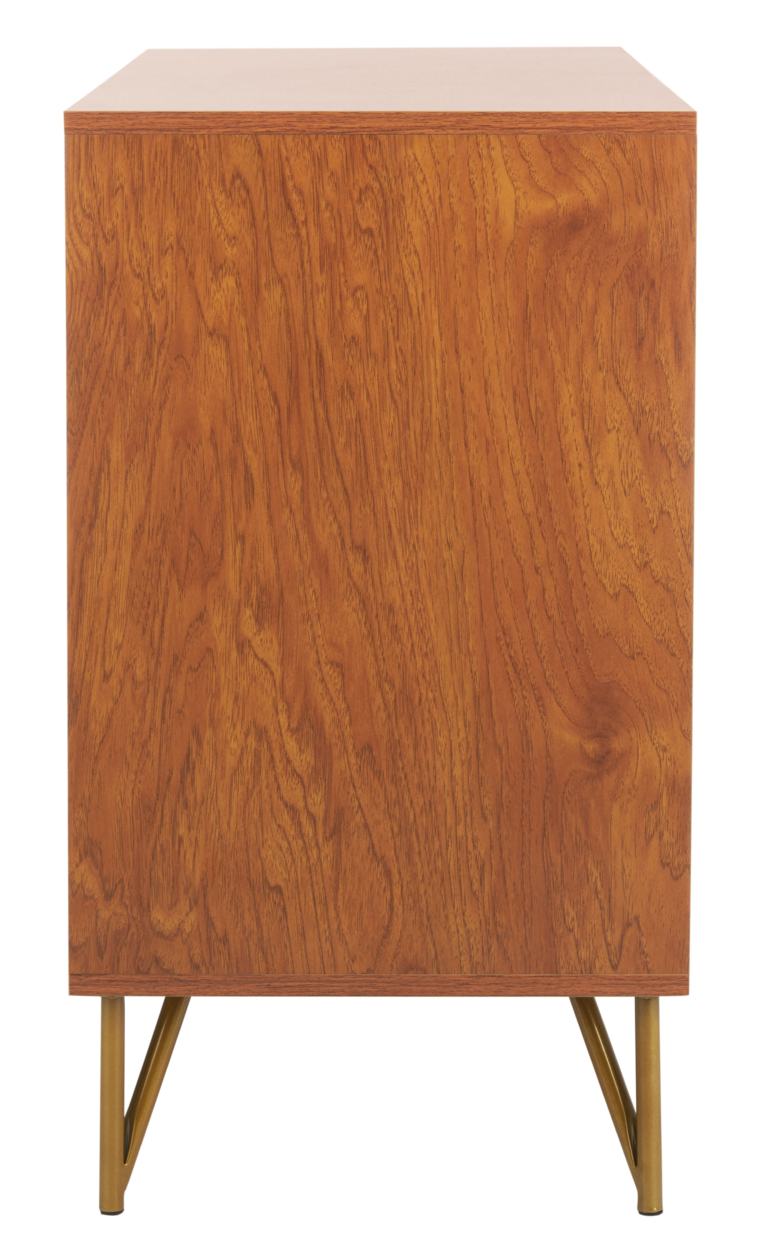 SAFAVIEH Pine 2-Door Modular TV Unit Natural / Gold