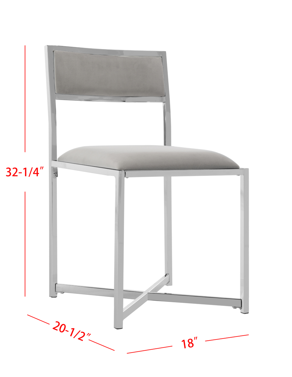 SAFAVIEH Menken Chrome Side Chair Set Of 2 Grey