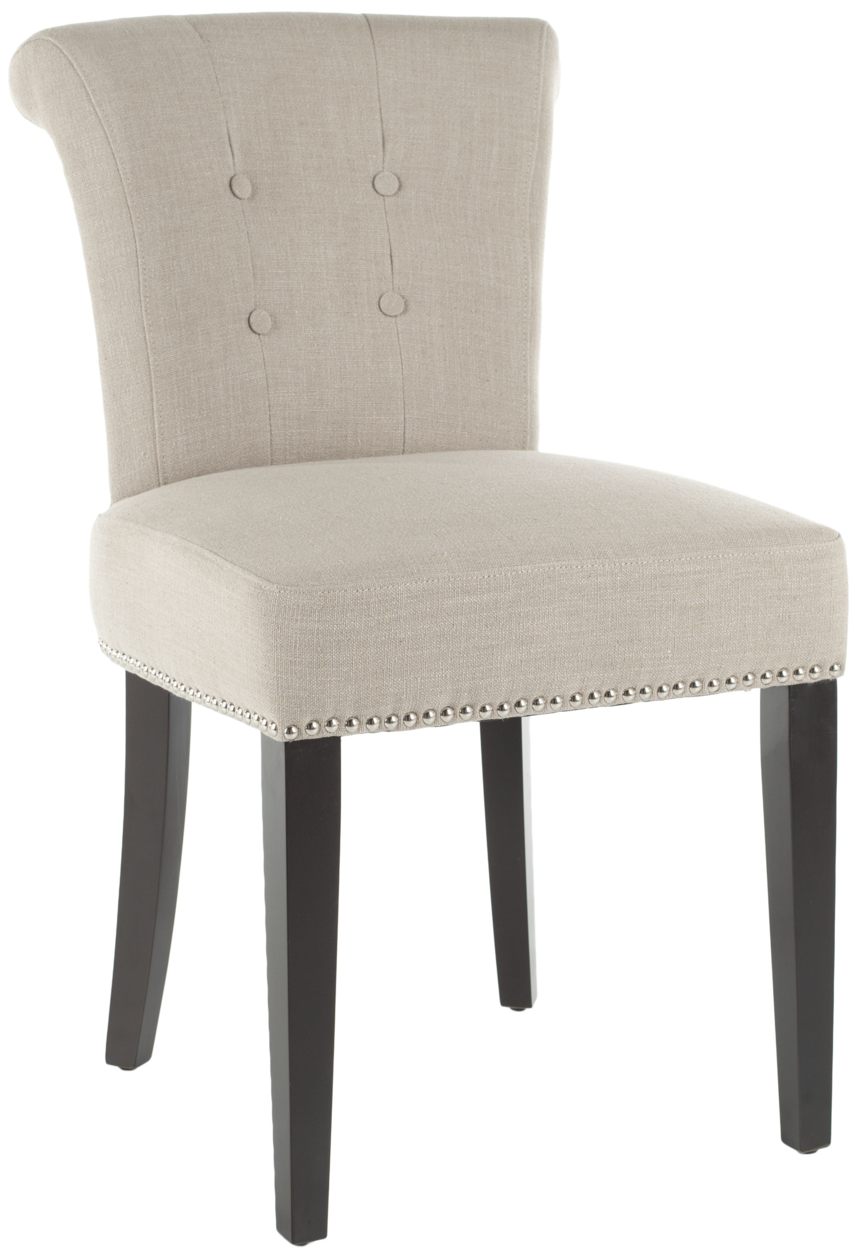 SAFAVIEH Sinclaire 21''H KD Side Chair Set Of 2 Silver Nail Head True Taupe