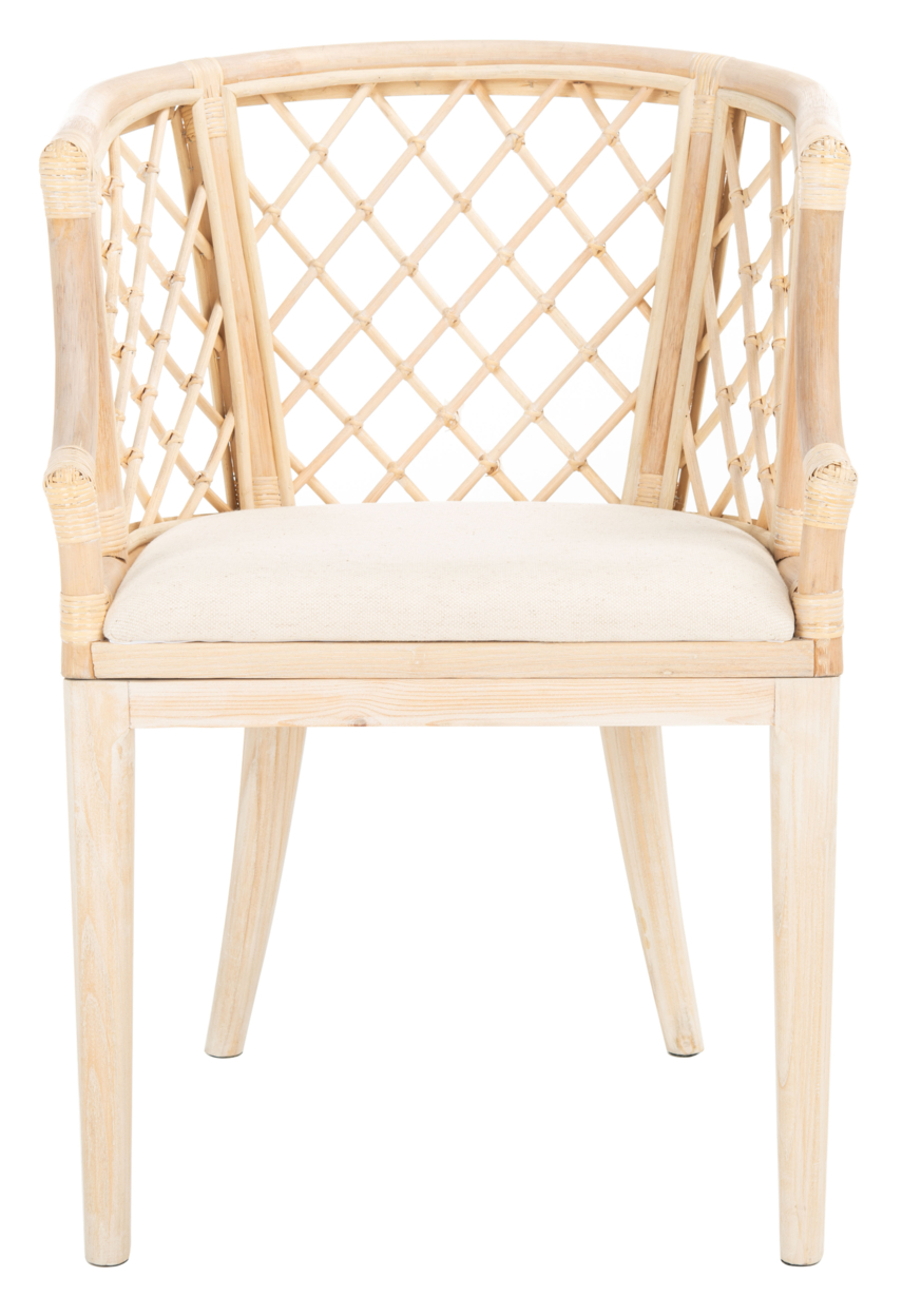 SAFAVIEH Carlotta Arm Chair Natural / White Washed