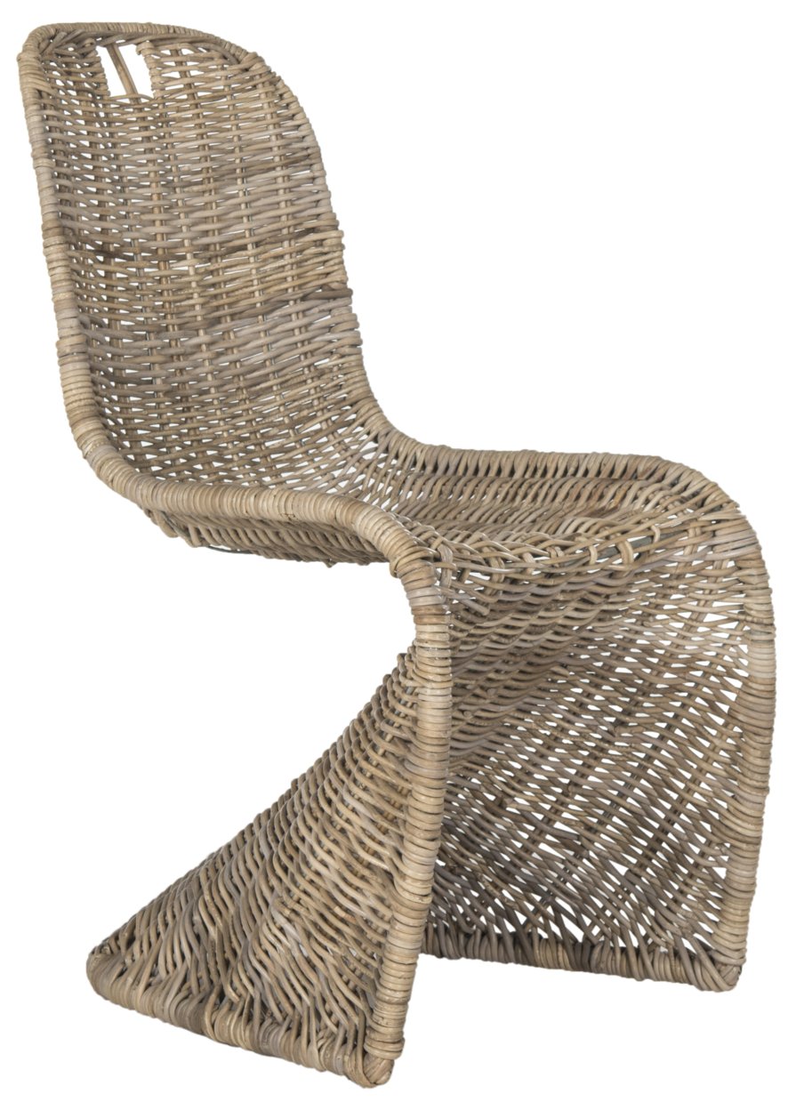 SAFAVIEH Cilombo 19''H Wicker Dining Chair Grey