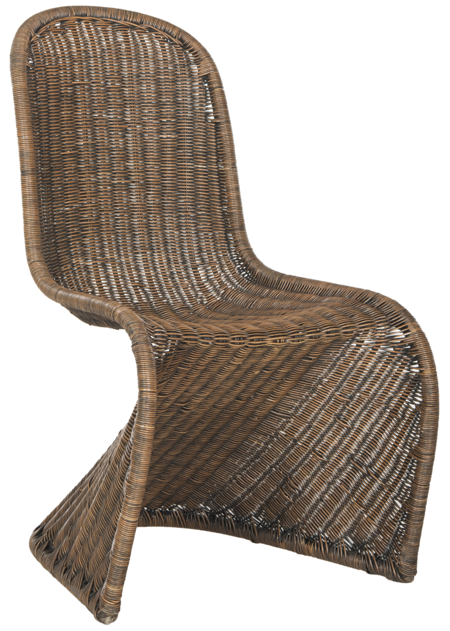 SAFAVIEH Tana Wicker Side Chair Brown / Multi