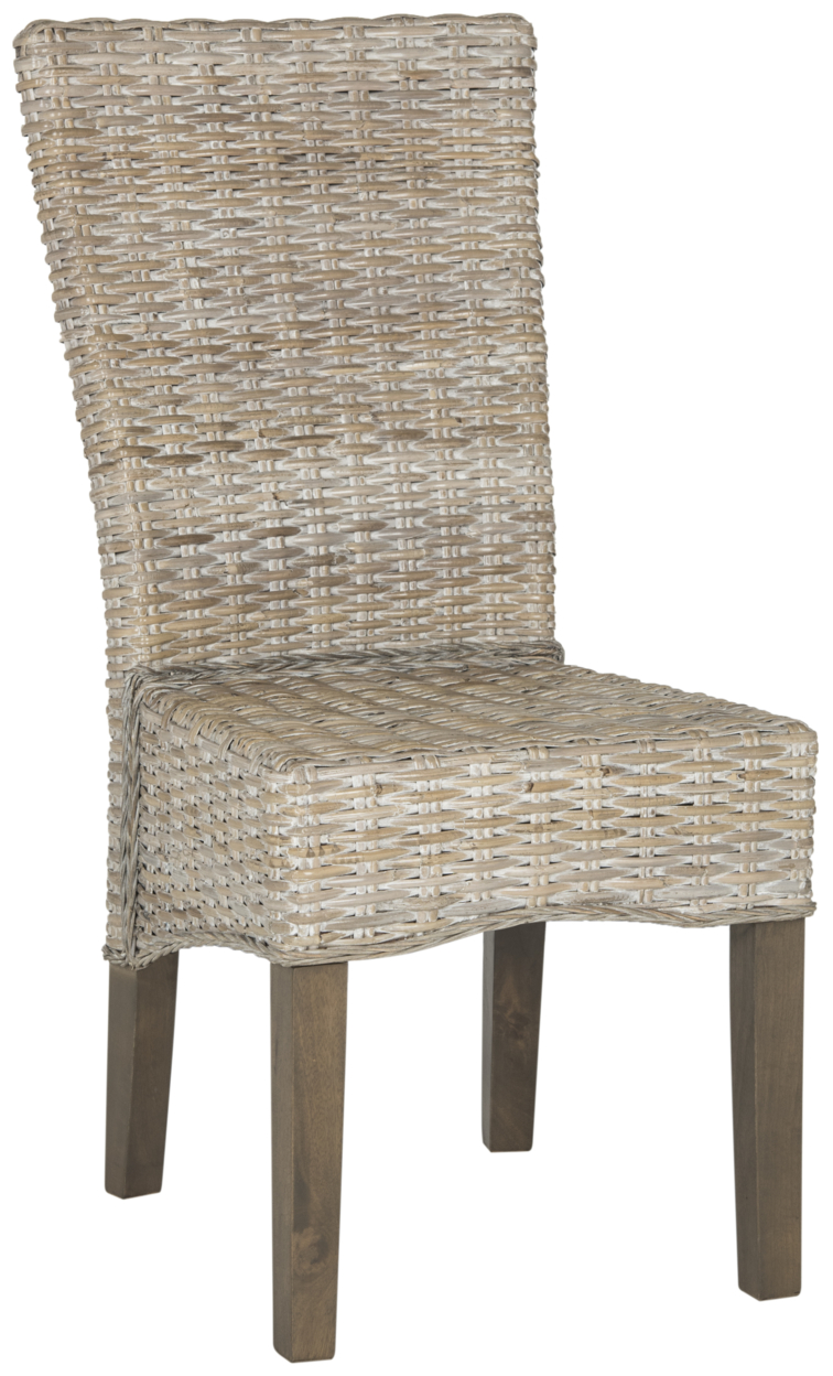 SAFAVIEH Ozias 19''H Wicker Dining Chair White Washed