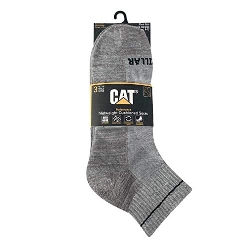 Caterpillar Men's Half Cushioned Quarter Socks Grey - Grey, L