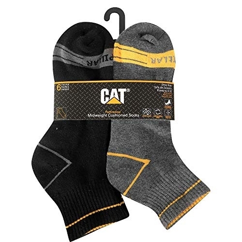 Caterpillar Men's Advanced Half Cushion Quarter Socks (6 Pack) Multi - 43CT302349TB-BMU MULTI - MULTI, L