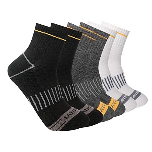 Caterpillar Men's Advanced Half Cushion Quarter Socks (6 Pack) Multi - 43CT302349TB-BMU MULTI - MULTI, L