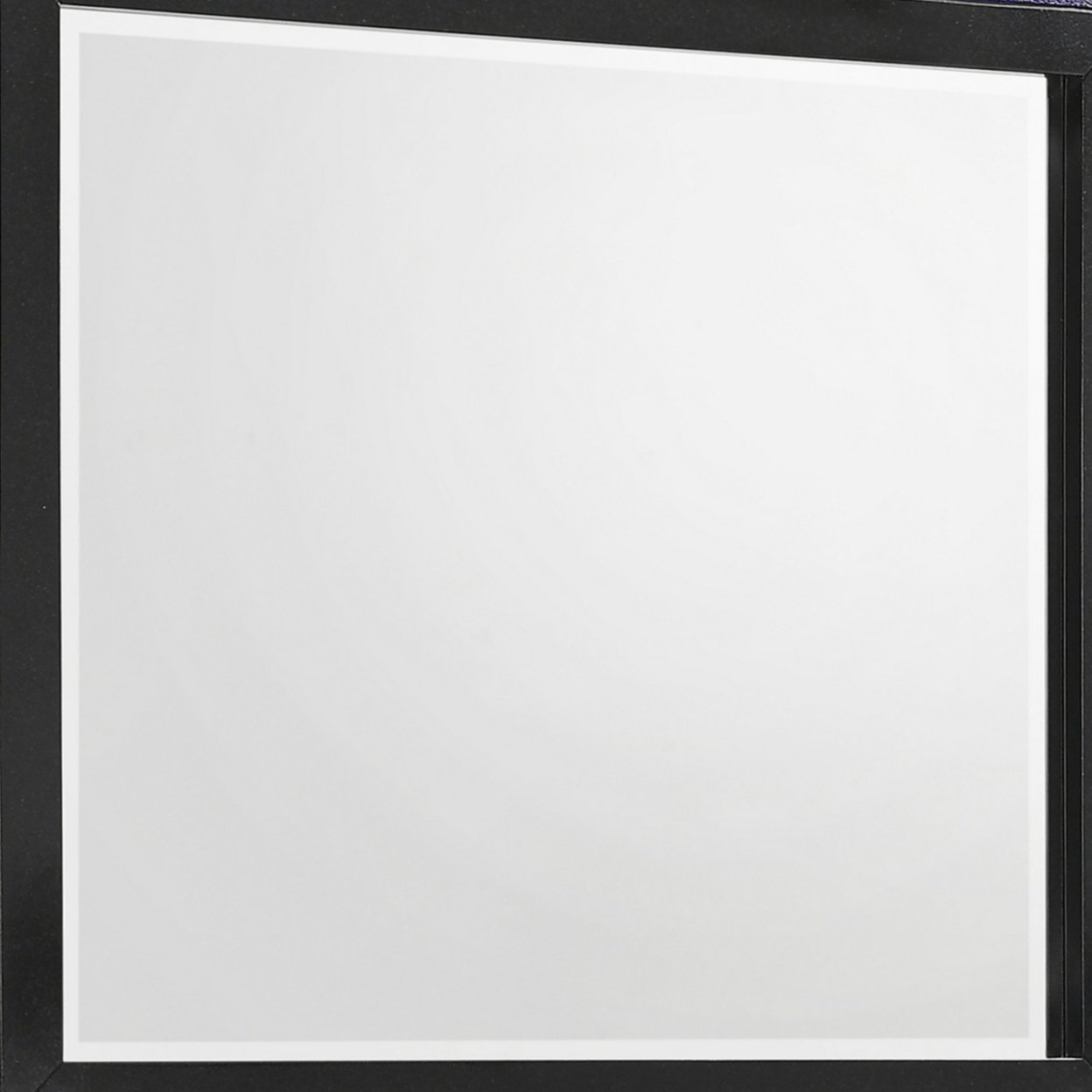 Vini 44 Inch Modern Mirror, Rectangular Wood Frame, Built In LED, Black