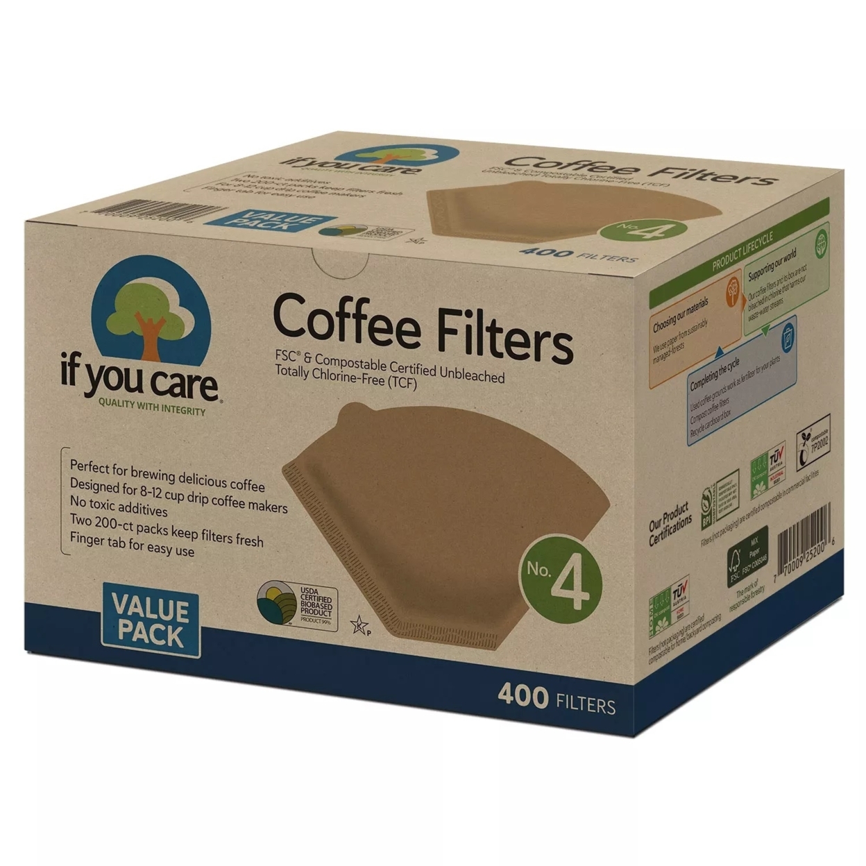 If You Care #4 Unbleached Coffee Filter (400 Count)