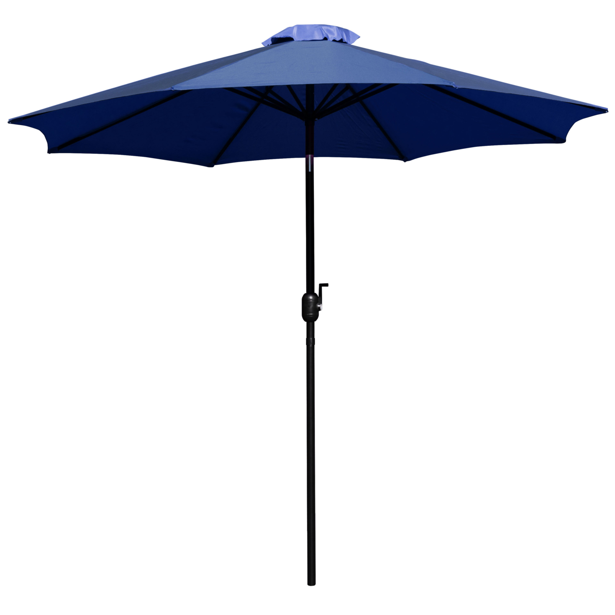 Navy 9 FT Round Umbrella With 1.5 Diameter Aluminum Pole With Crank And Tilt Function