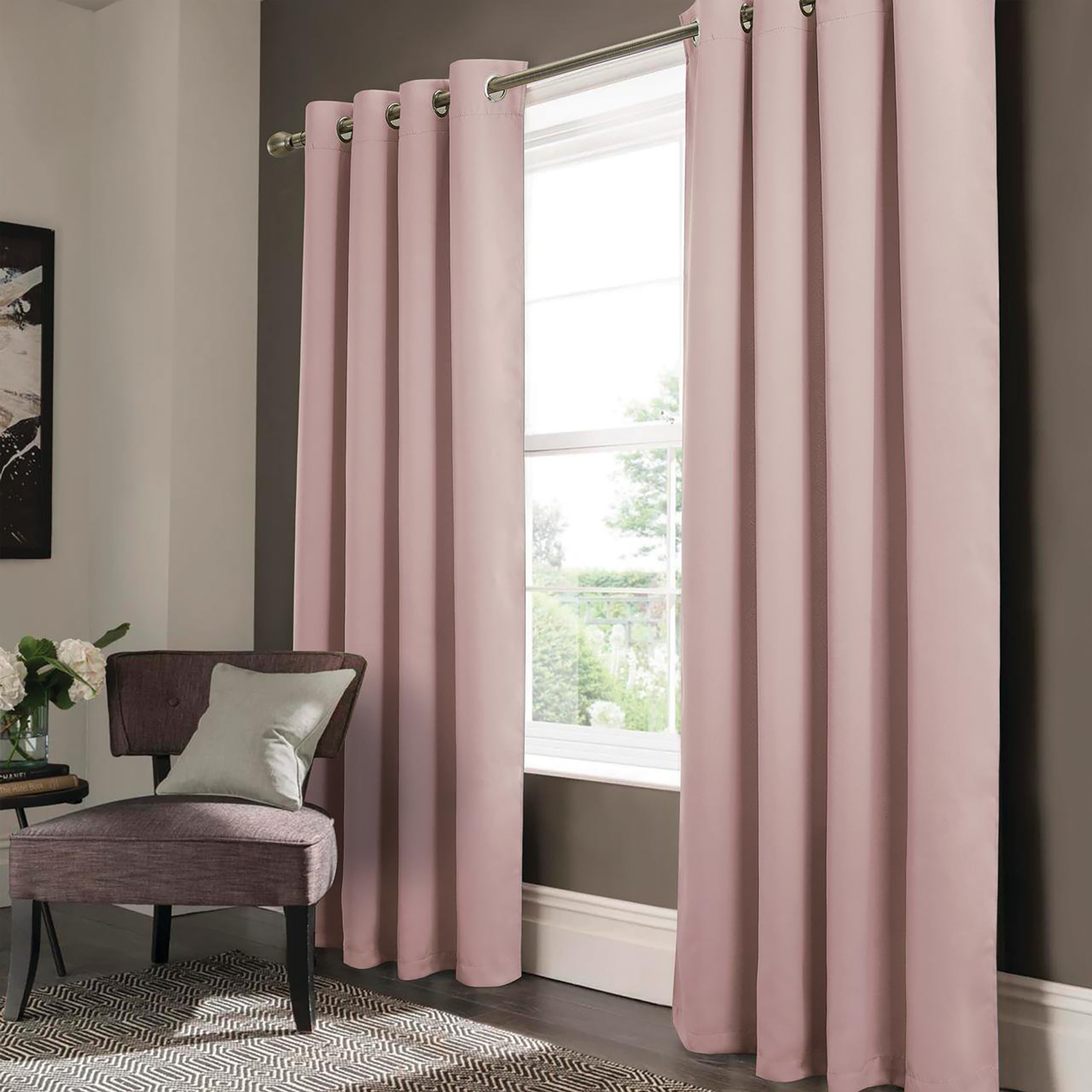 2-Panel Anchorage Thermal Insulated Blackout Grommet Window Drapes Curtain Panel Pair 84 - Blush