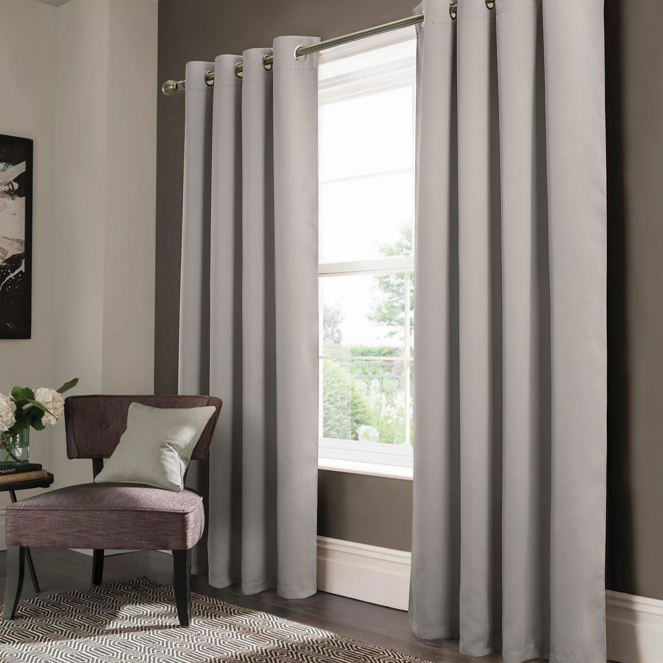 2-Panel Anchorage Thermal Insulated Blackout Grommet Window Drapes Curtain Panel Pair 84 - Silver