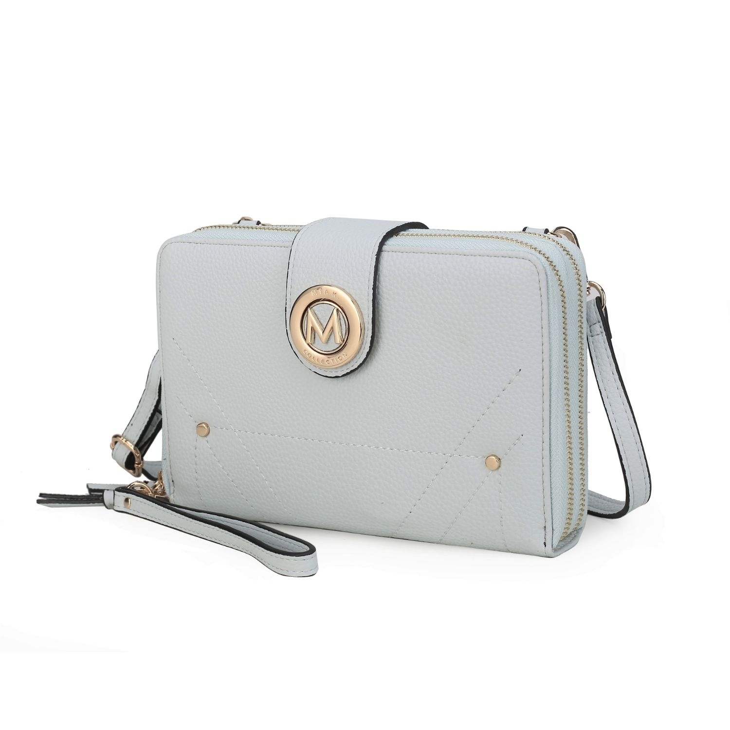 MKF Collection Sage Cell-phone - Wallet Crossbody Handbag With Optional Wristlet By Mia K - Light Blue