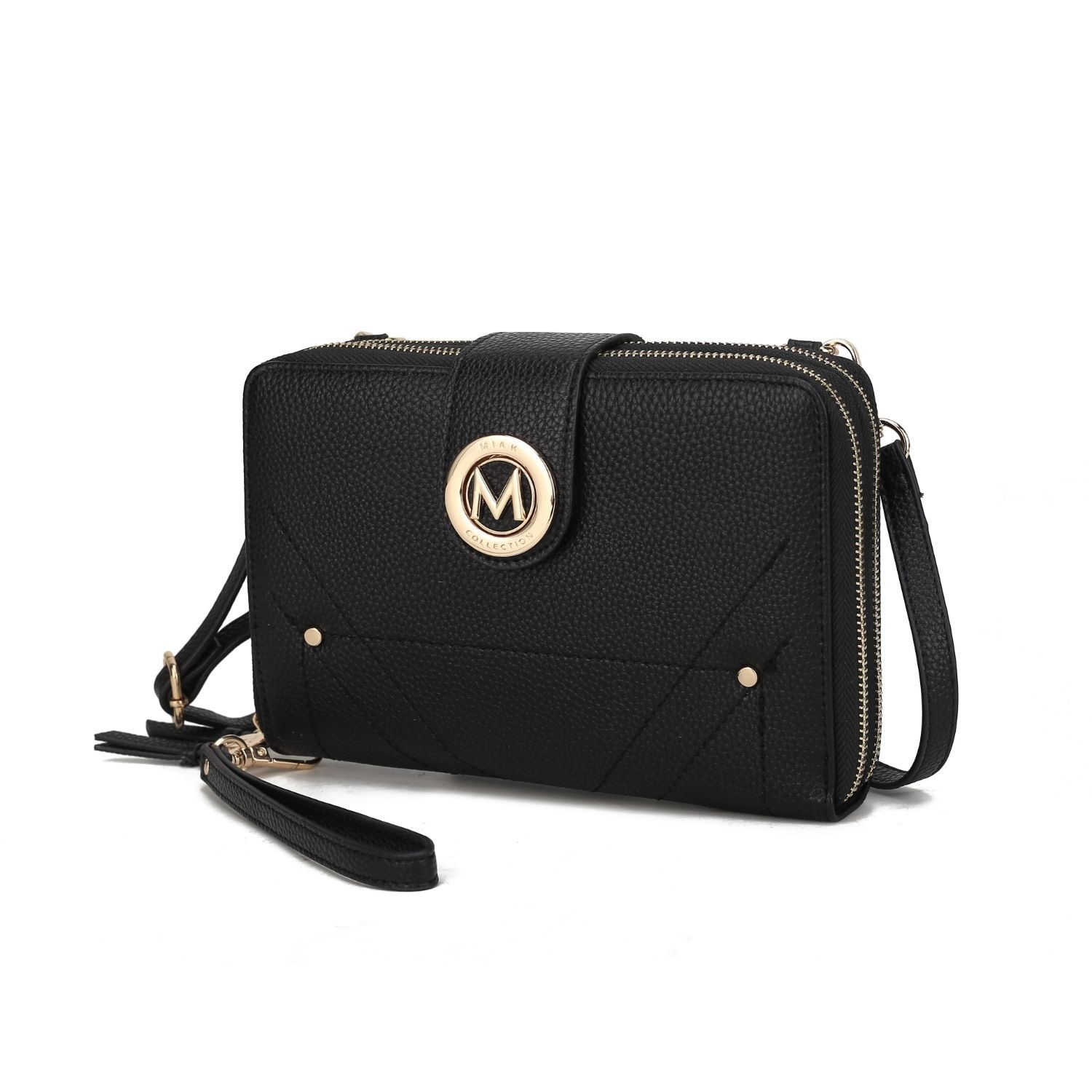 MKF Collection Sage Cell-phone - Wallet Crossbody Handbag With Optional Wristlet By Mia K - Black
