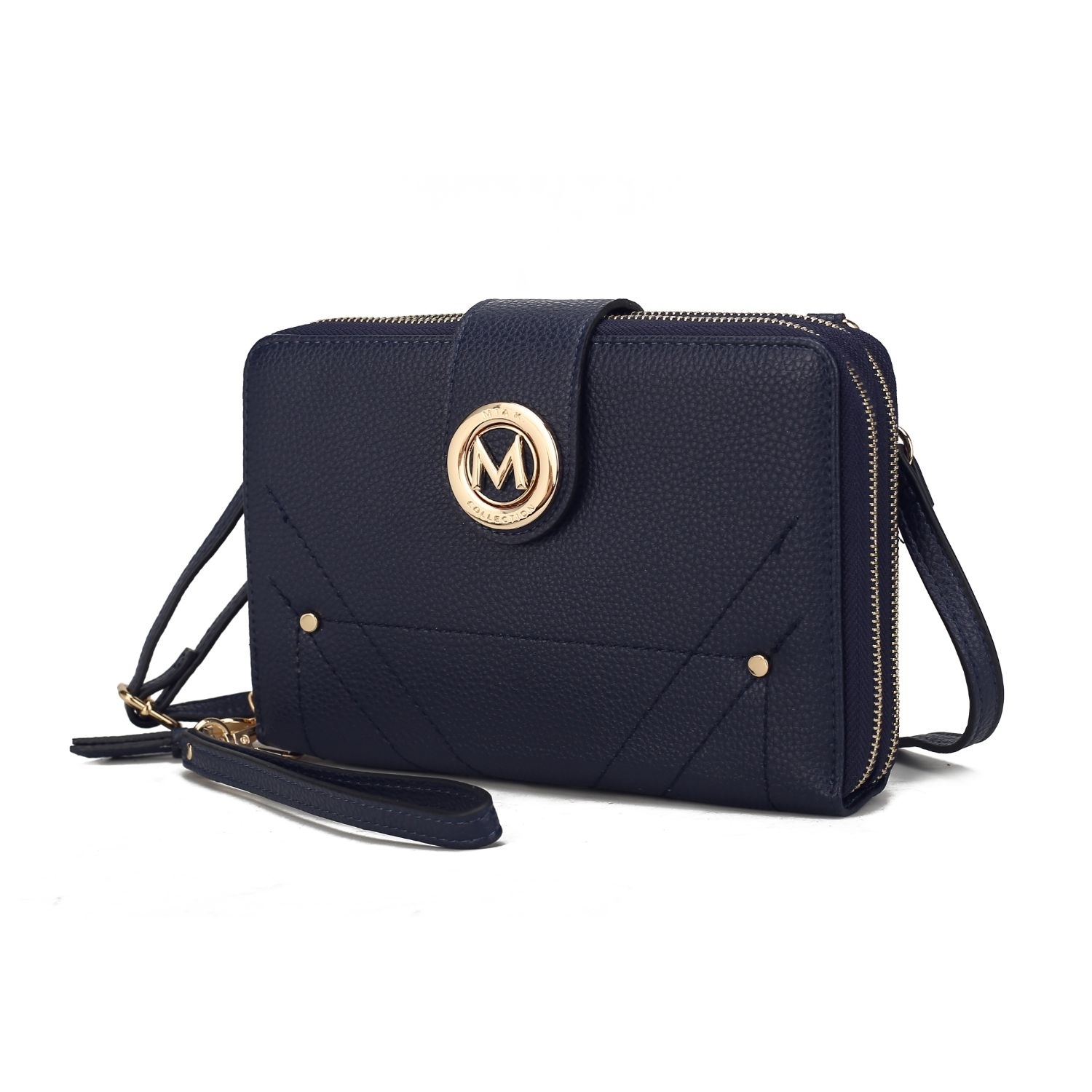 MKF Collection Sage Cell-phone - Wallet Crossbody Handbag With Optional Wristlet By Mia K - Navy