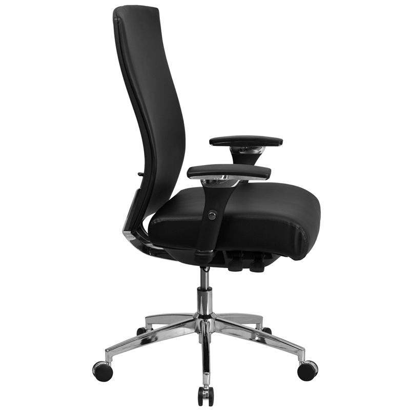 Hercules Series 247 Intensive Use 300 Lb. Rated Black Leathersoft Multifunction Ergonomic Office Chair With Seat Slider
