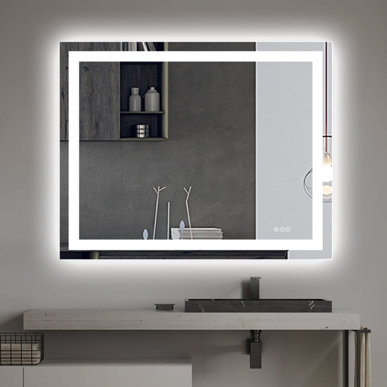 LED Bathroom Mirror,Anti Fog,Dimmable,Dual Lighting Mode,Tempered Glass - 20''x28''