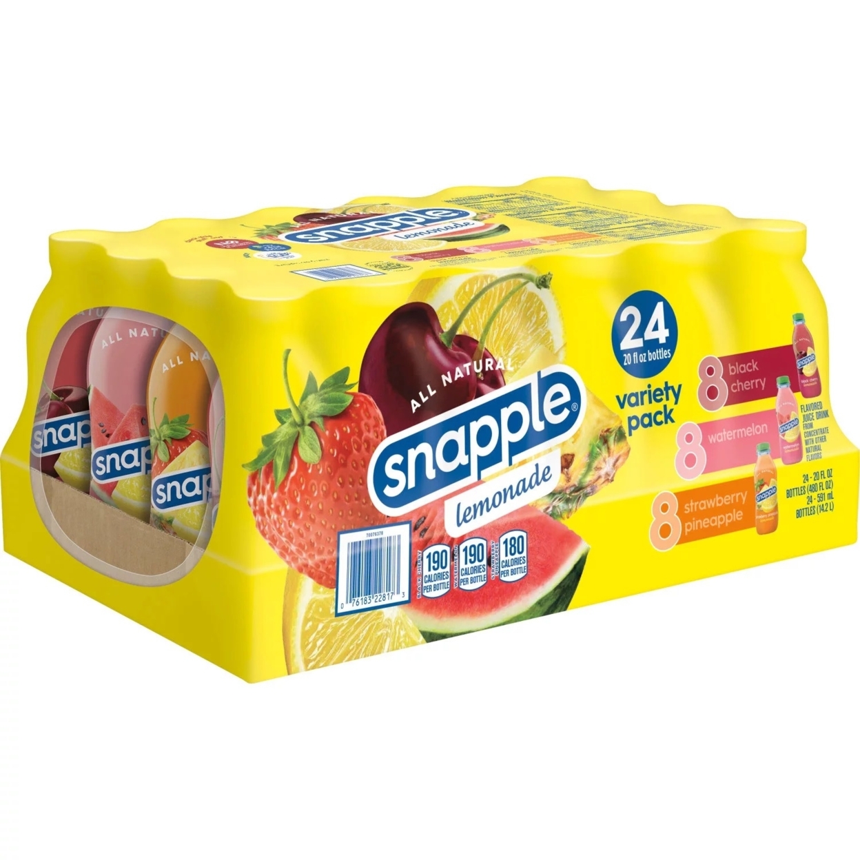 Snapple Lemonades Variety Pack, 20 Fluid Ounce (Pack Of 24)