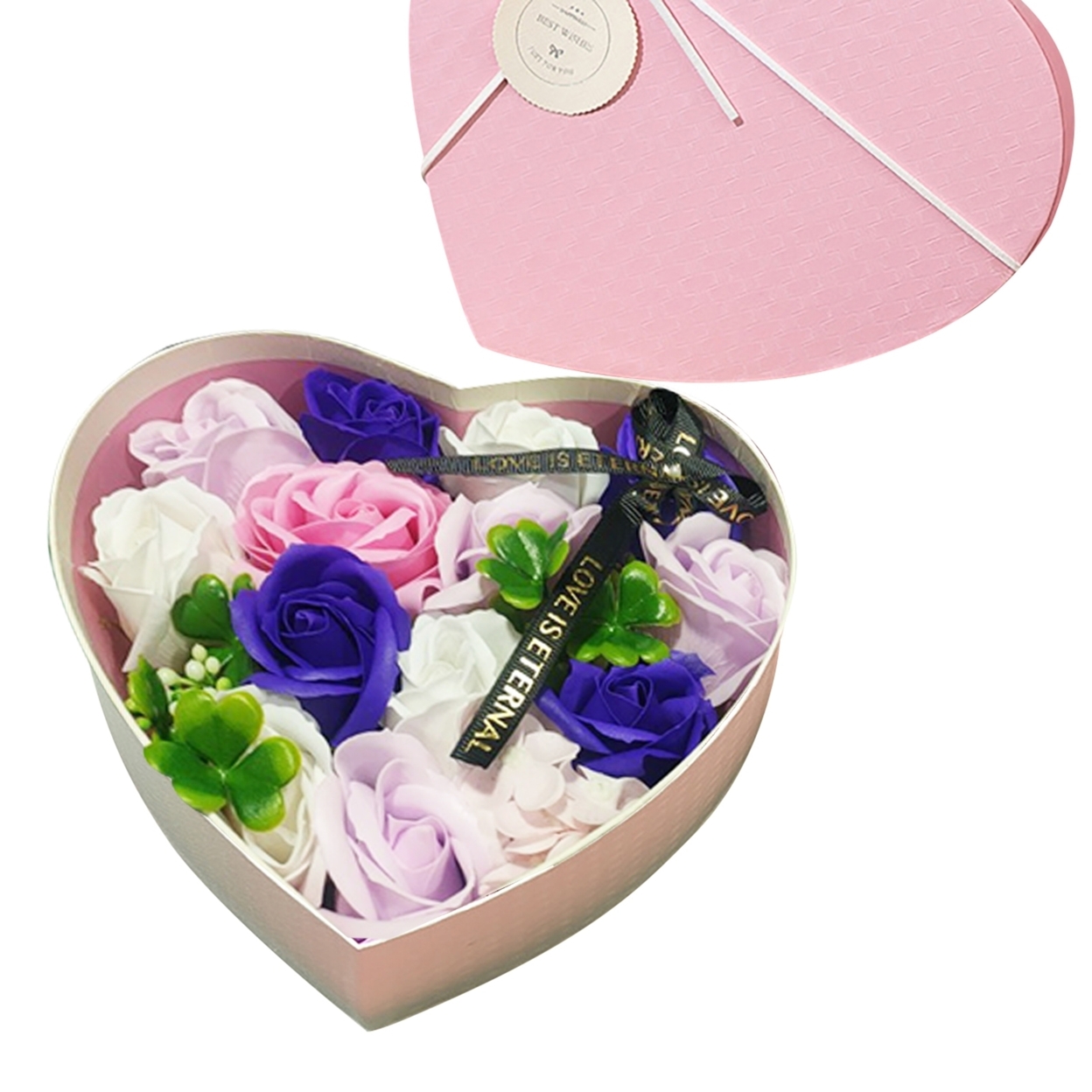 1 Box Exquisite Artificial Soap Flowers Gifts Fragrant Bath Soap Rose Flower Petals Party Favors - purple