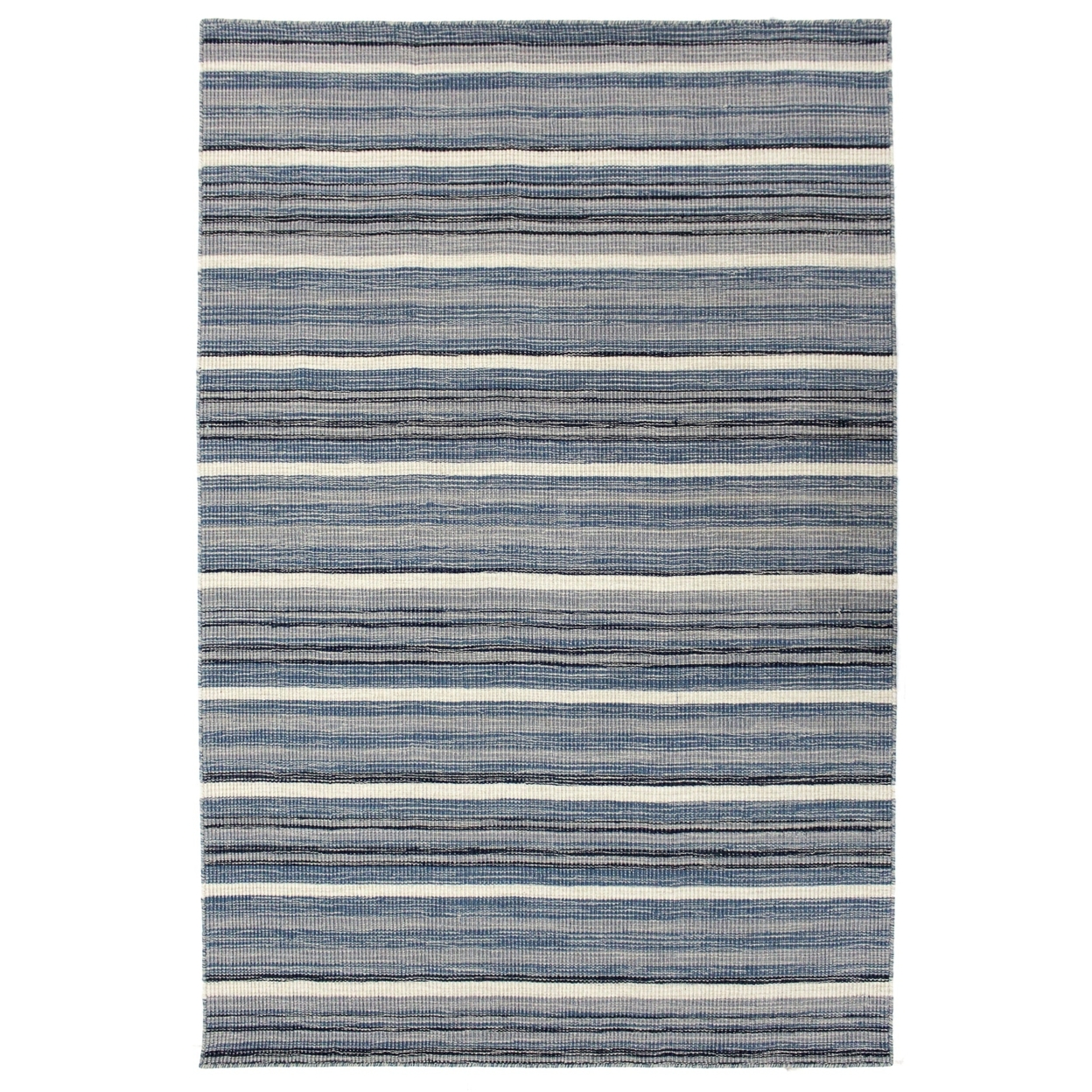 Liora Manne Aruba Faded Stripe Indoor Area Rug Denim - 5' X 7'6