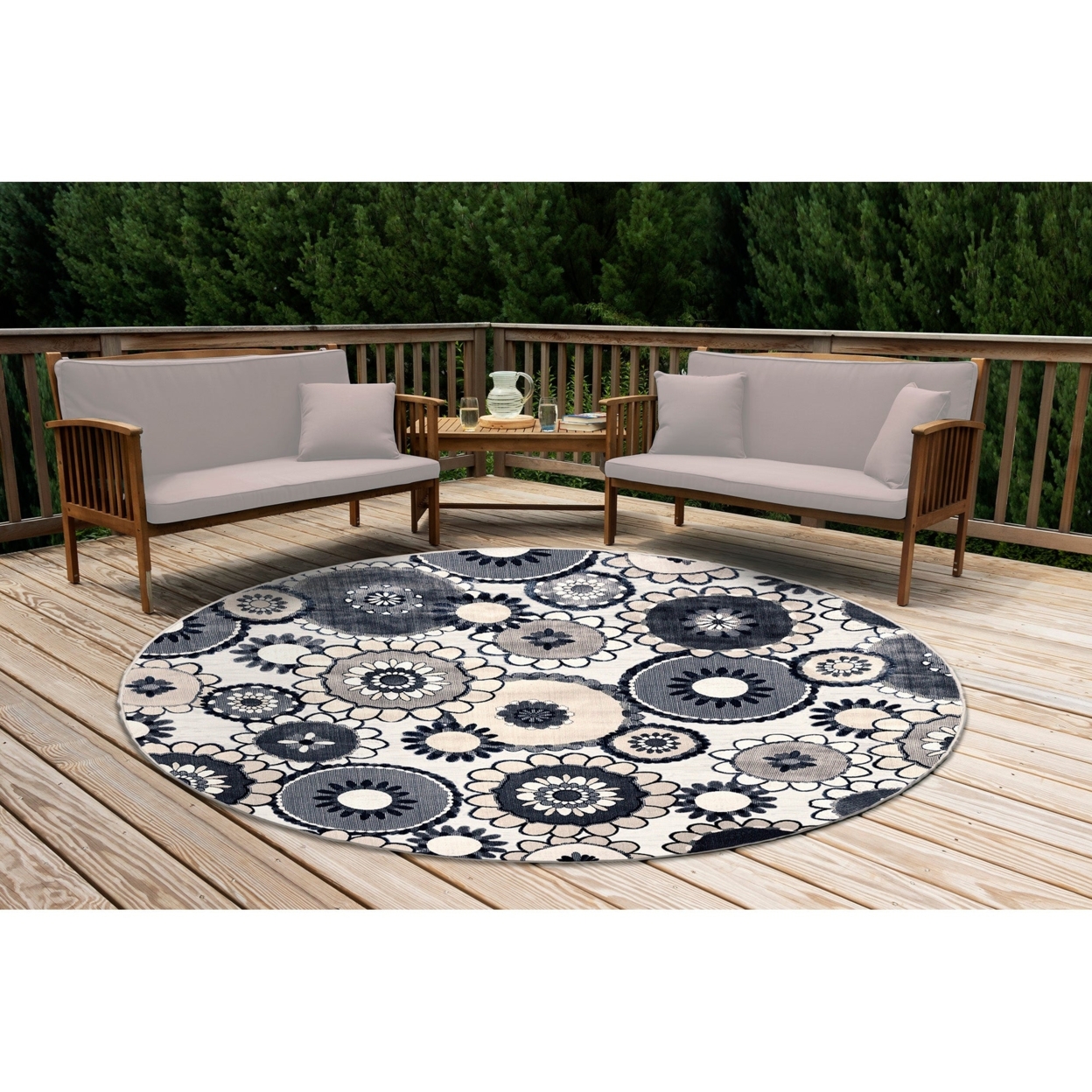 Liora Manne Canyon Disco Indoor Outdoor Area Rug Ivory - 4'9 X 7'6