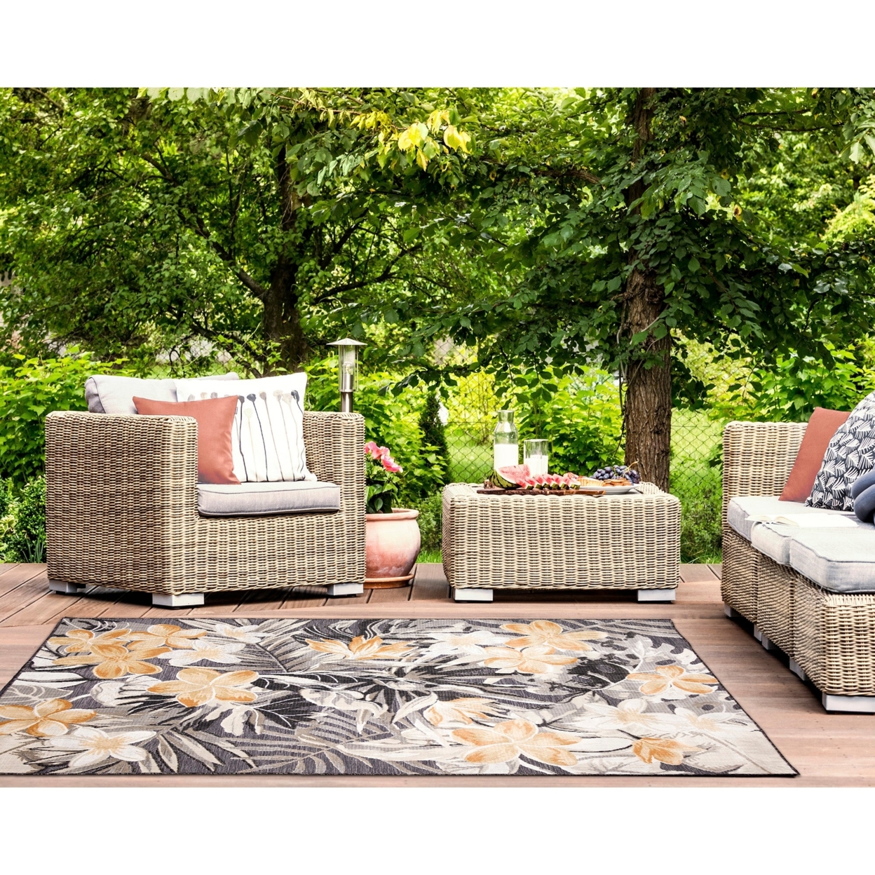 Liora Manne Canyon Paradise Indoor Outdoor Area Rug Charcoal - 6'5 X 9'4
