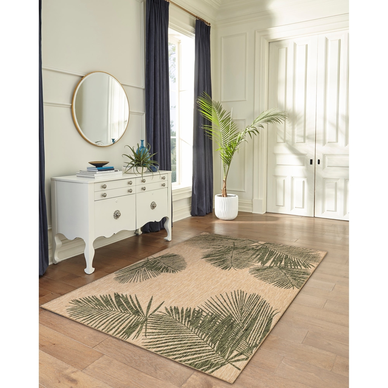 Liora Manne Carmel Palm Indoor Outdoor Area Rug Green - 7'10 Square