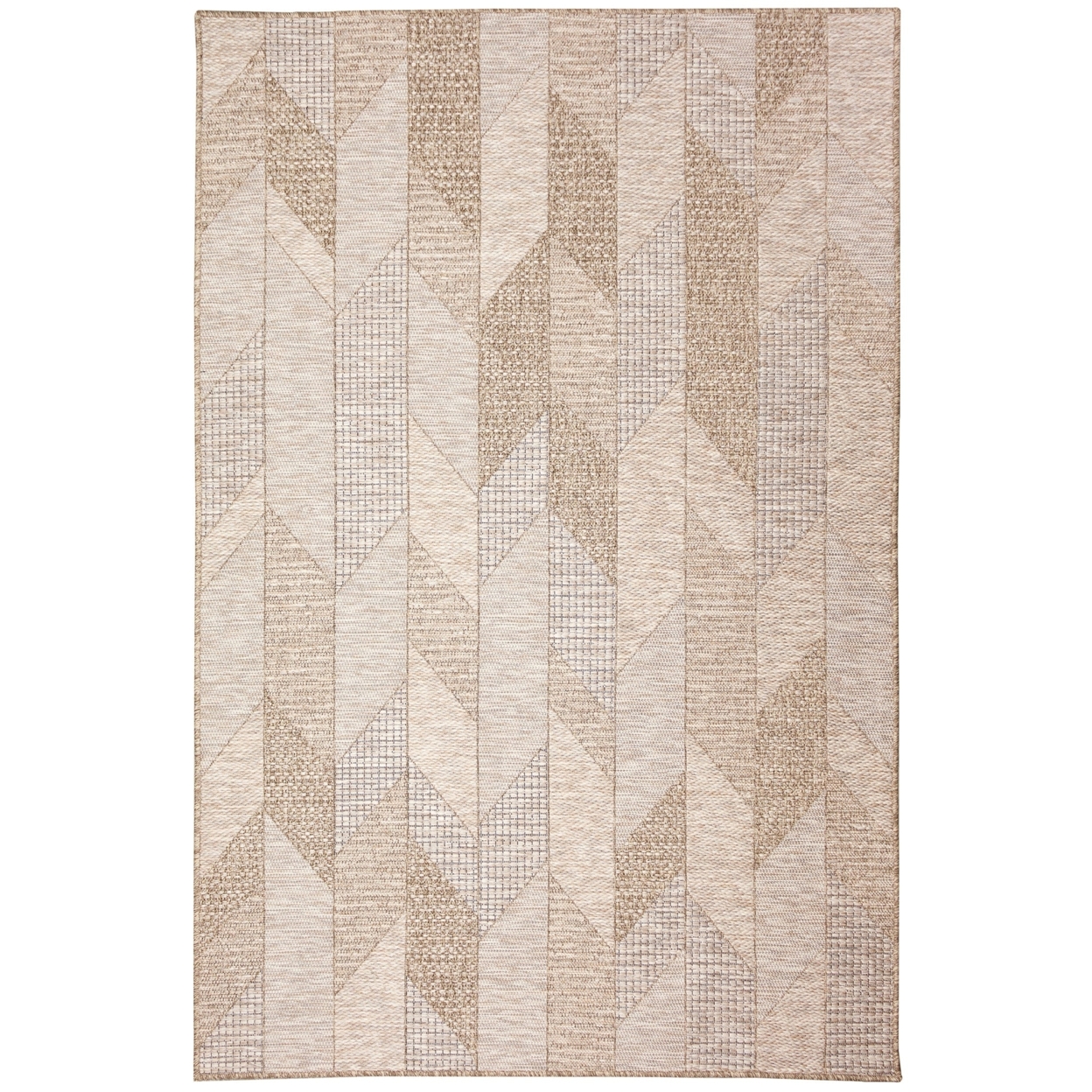 Liora Manne Orly Angles Indoor Outdoor Area Rug Natural - 6'6 X 9'3
