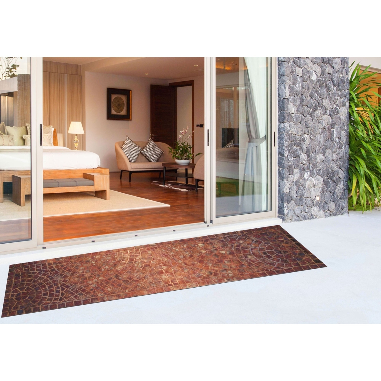 Liora Manne Visions V Arch Tile Indoor Outdoor Area Rug Red - 2'3 X 8'