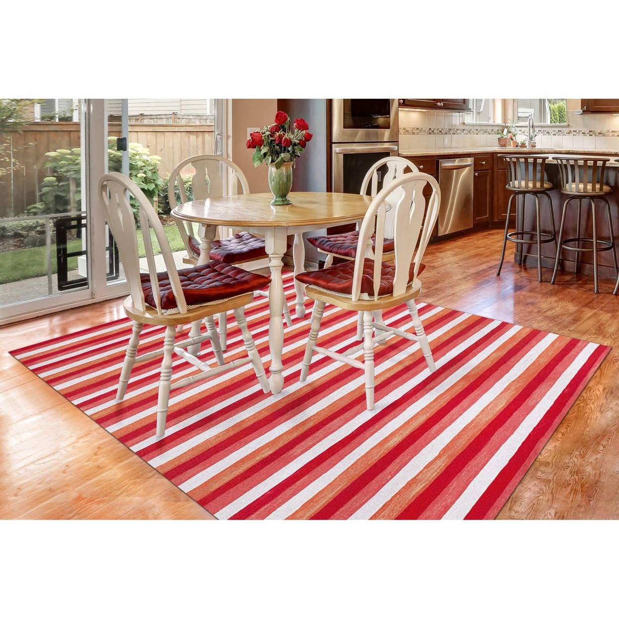 Liora Manne Visions II Painted Stripes Indoor Outdoor Area Rug Warm - 8' X 10'