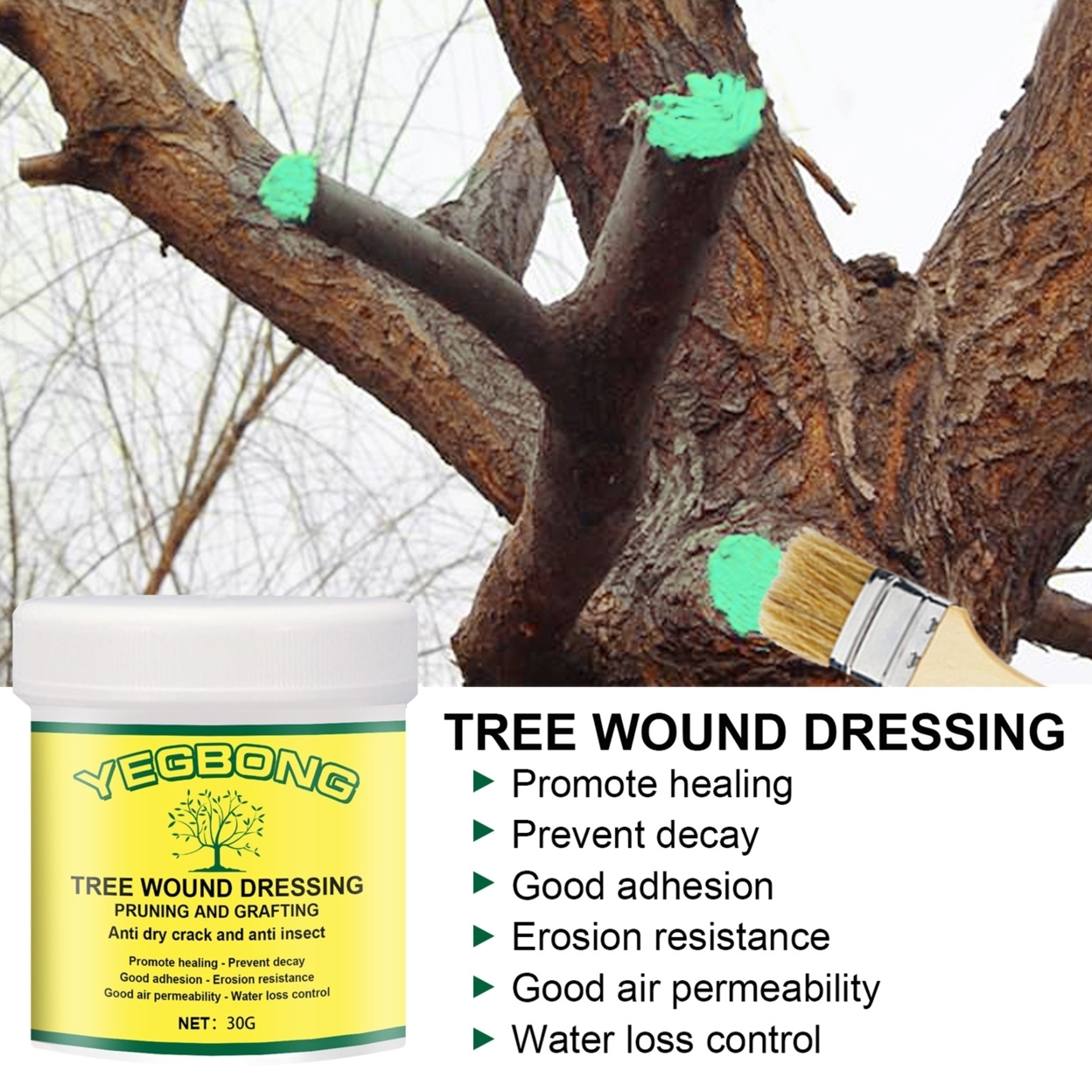 100g Wound Repair Cream Portable Reliable Professional Tree Wound Bonsai Cut Wound Paste for Home