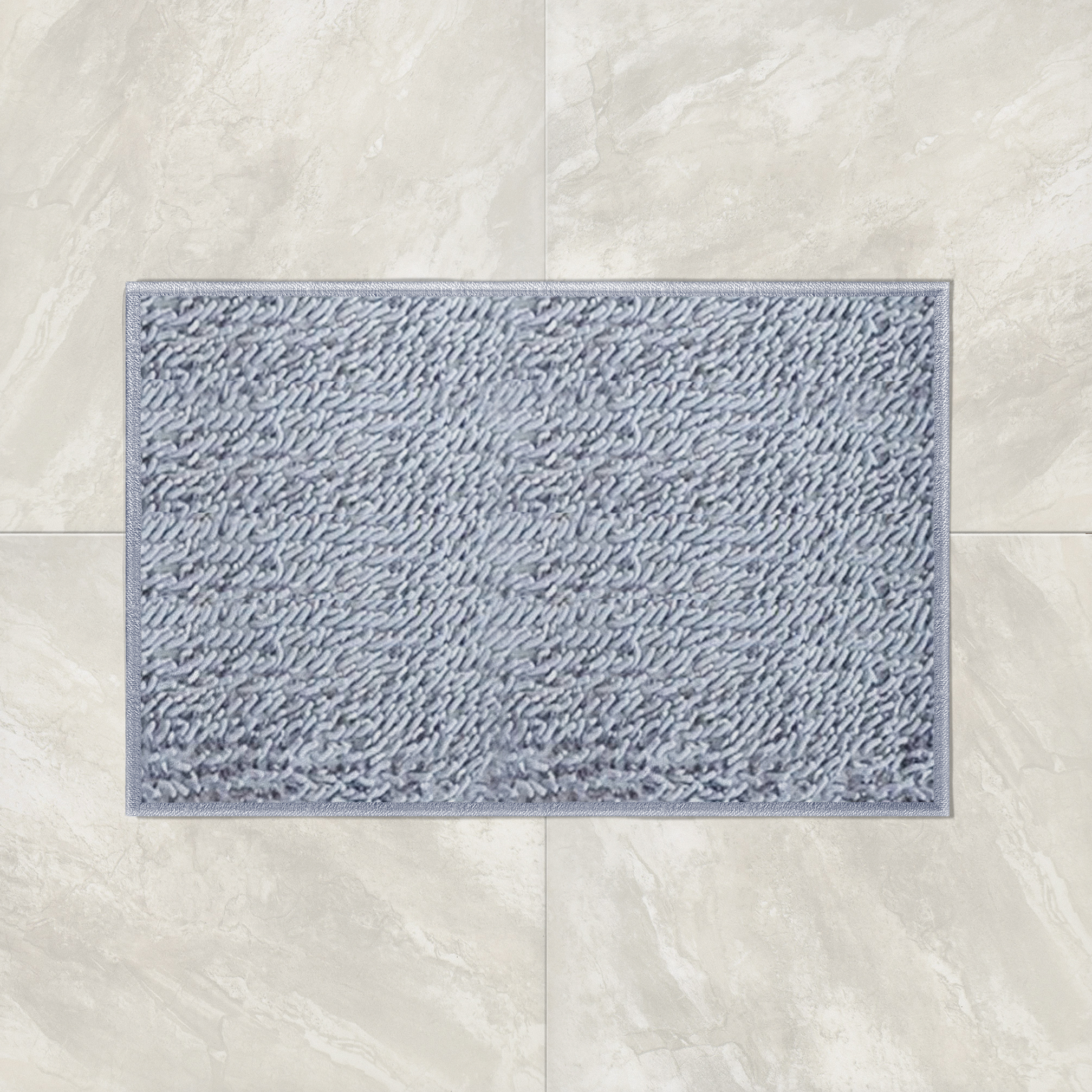 Non Slip Ivy Thick Soft Absorbent Chenille Bath Mat For Bathroom - Light Grey, 17 X 24