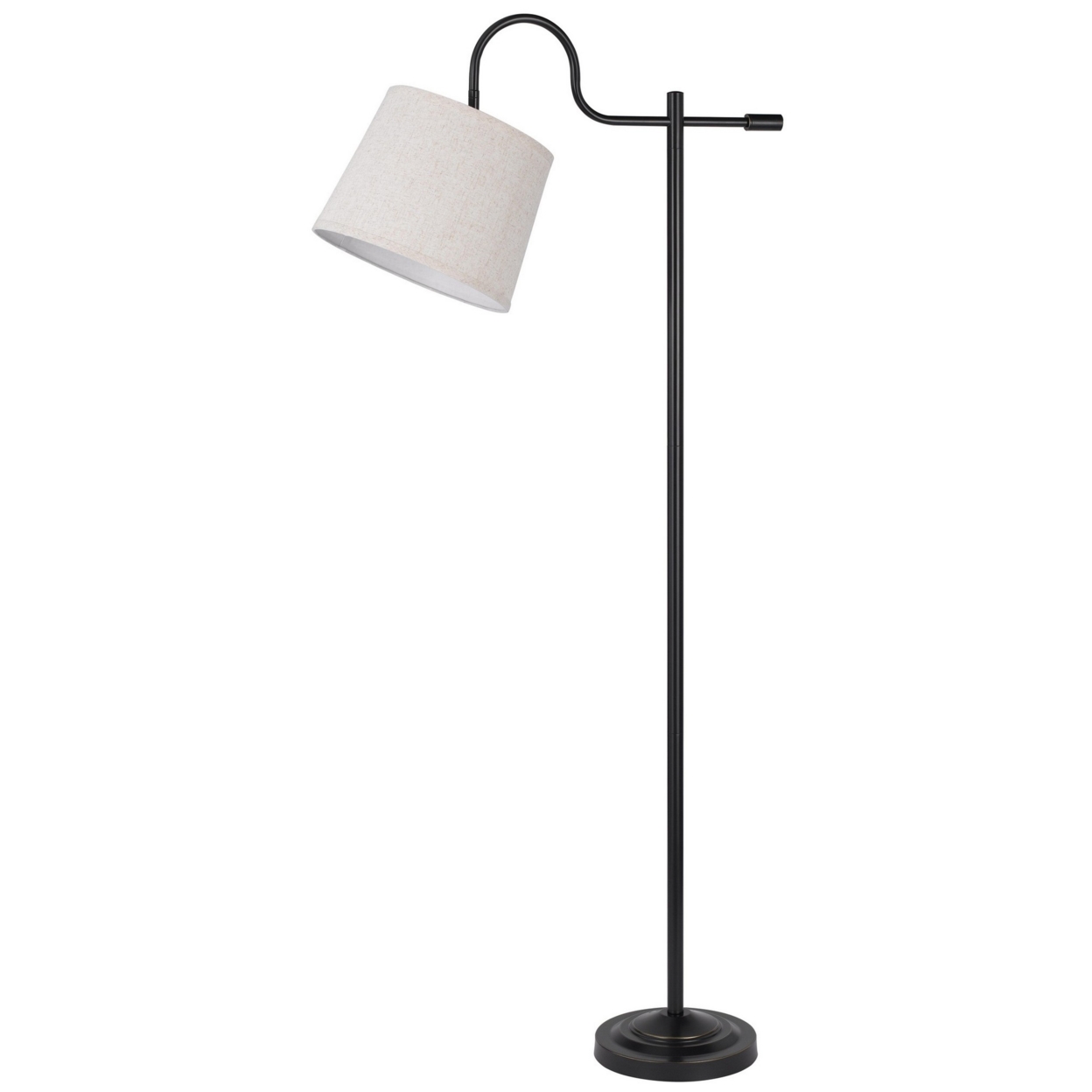 63 Inch Floor Lamp, Adjustable Shade, Metal Base, Dark Bronze- Saltoro Sherpi