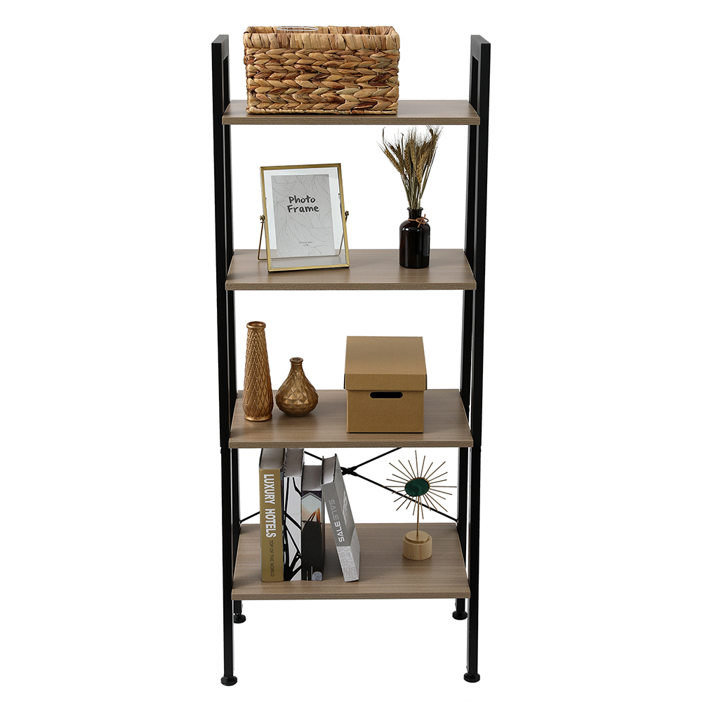 4 Tiers Industrial Ladder Shelf Bookshelf Storage Rack Shelf for Office Bathroom Living Room