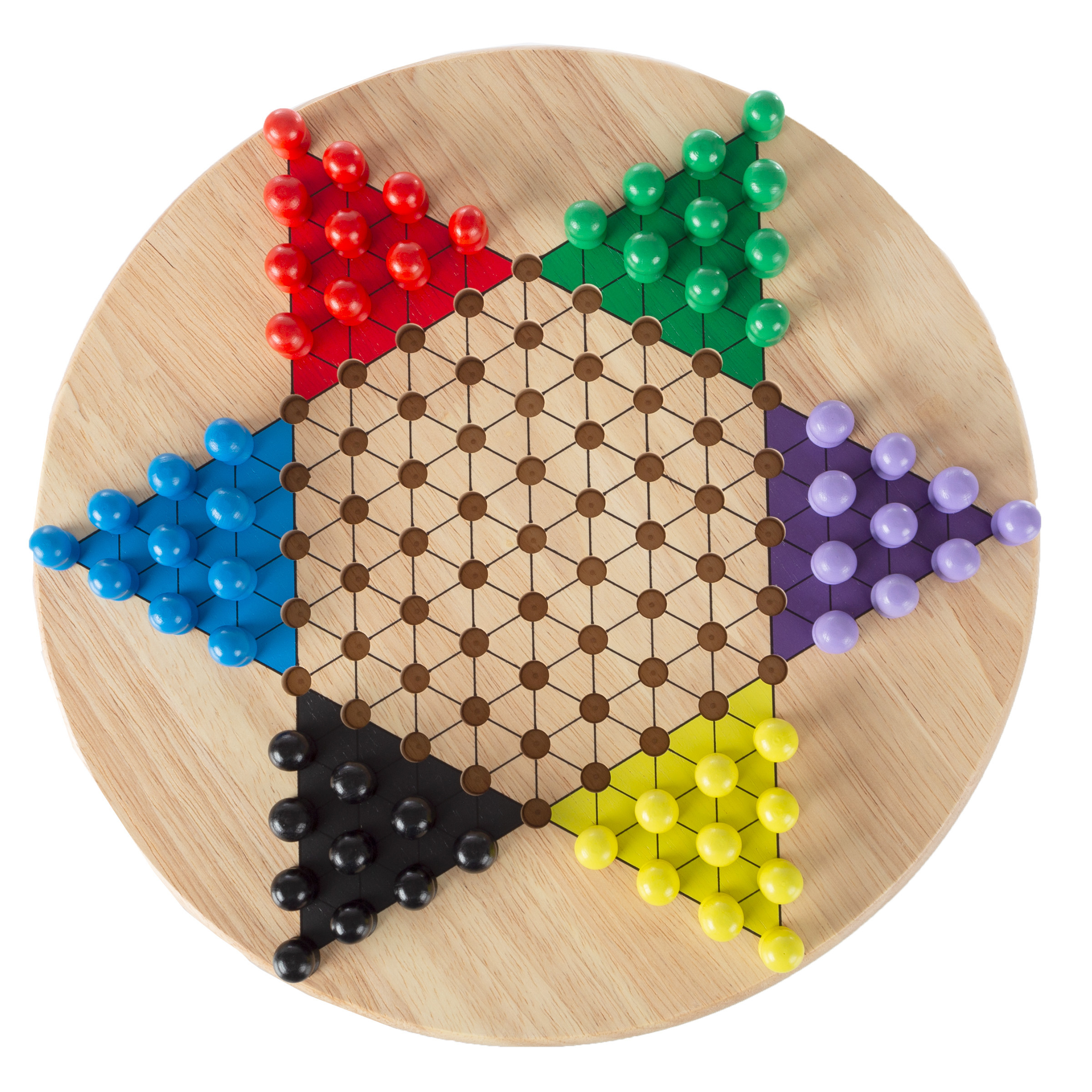 Chinese Checkers 11 Inch Wooden Game Board Set For Family Fun Night For Kids And Adults