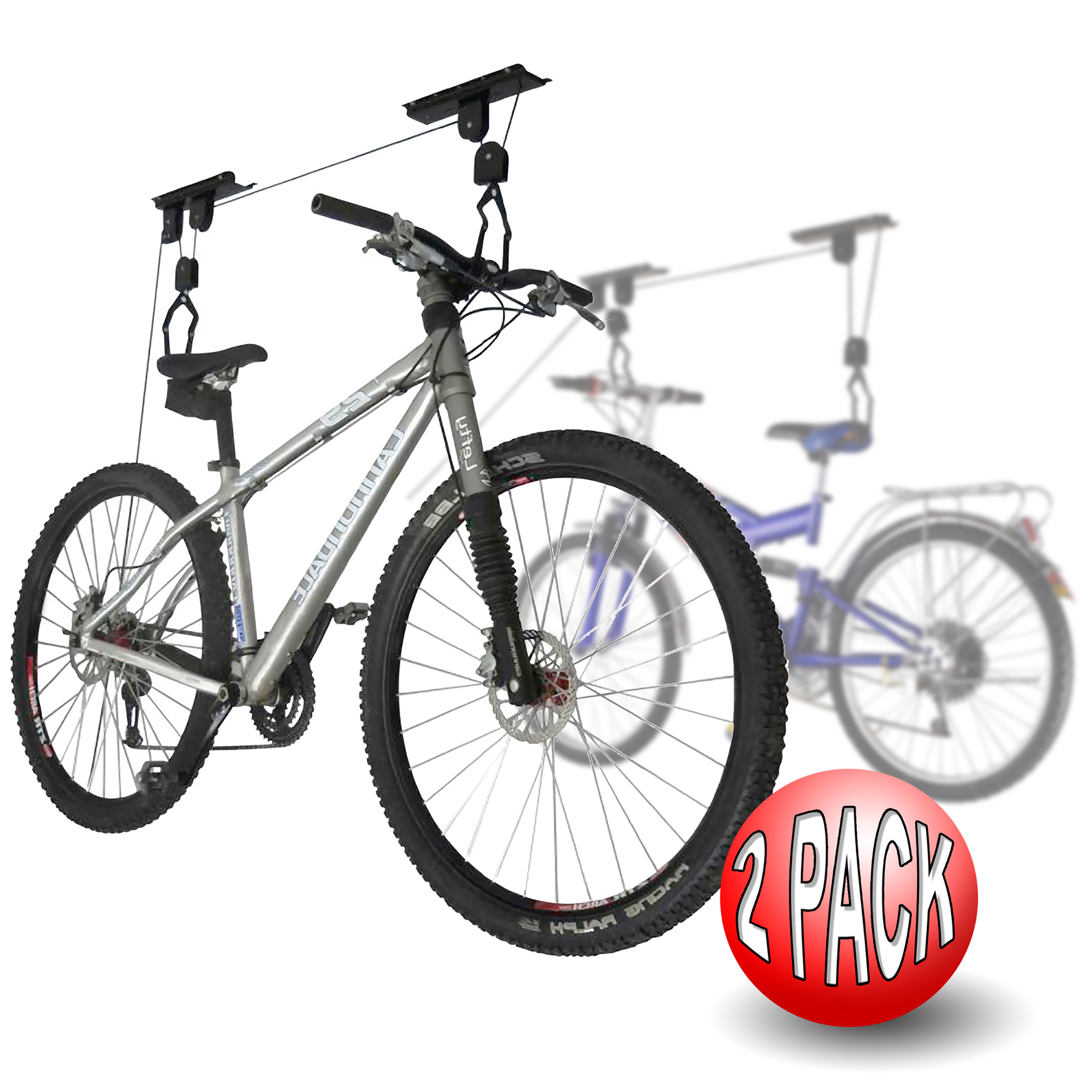 Heavy Duty 2 Pack Bike Hoist Ceiling Mountable Bicycle Hanger Lift Hooks