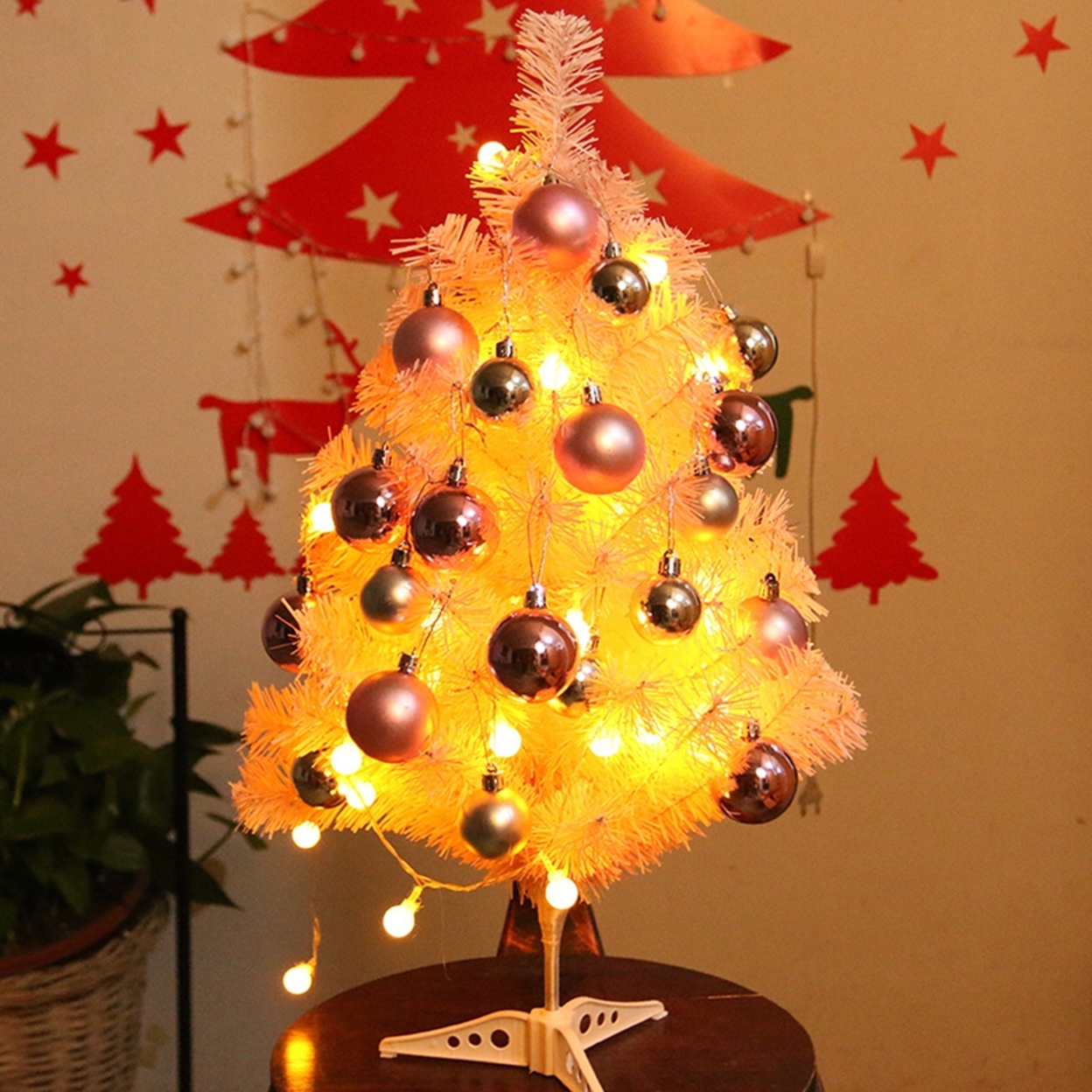 1 Set Christmas Ball Durable Eye-catching Portable Shinning Christmas Tree Balls Ornaments for Home